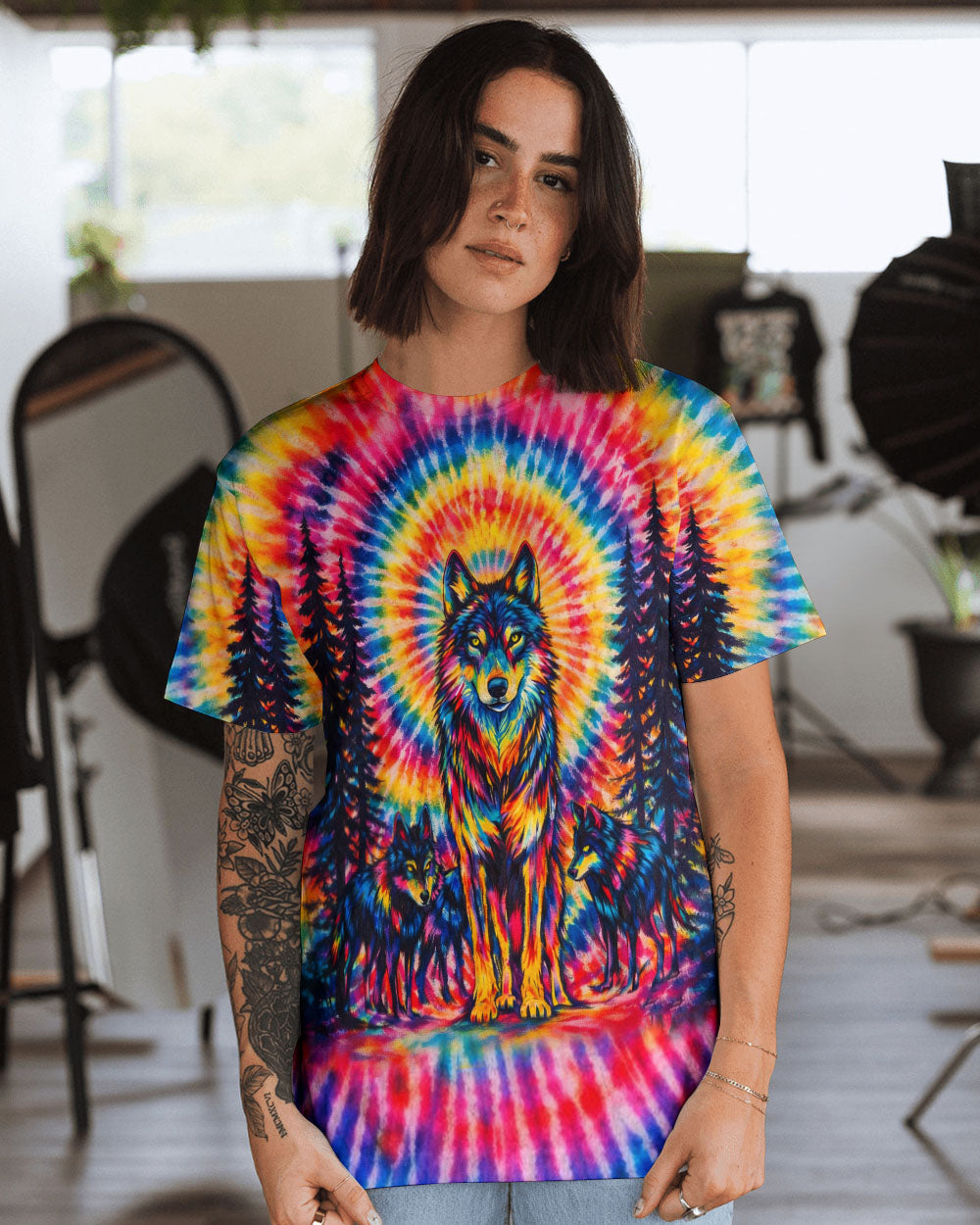WOLF PACK COLORFUL SWIRL ALL OVER PRINT - TLTW2201261