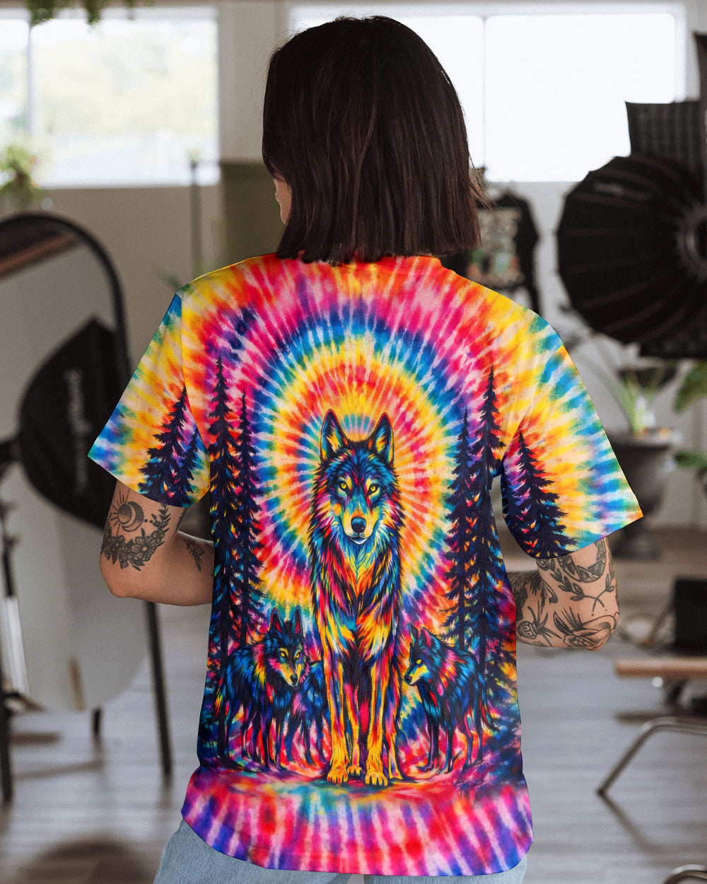 WOLF PACK COLORFUL SWIRL ALL OVER PRINT - TLTW2201261