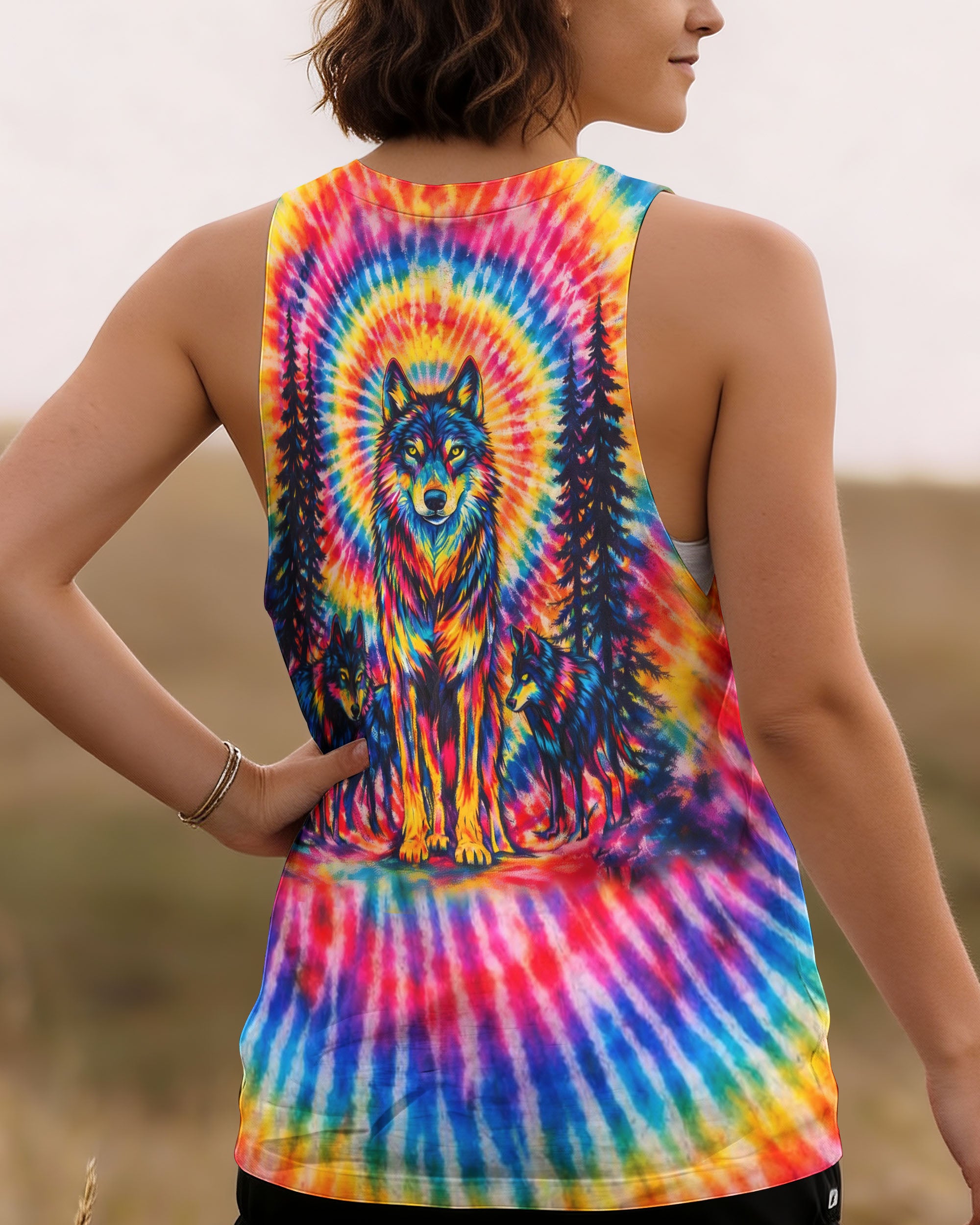WOLF PACK COLORFUL SWIRL ALL OVER PRINT - TLTW2201261