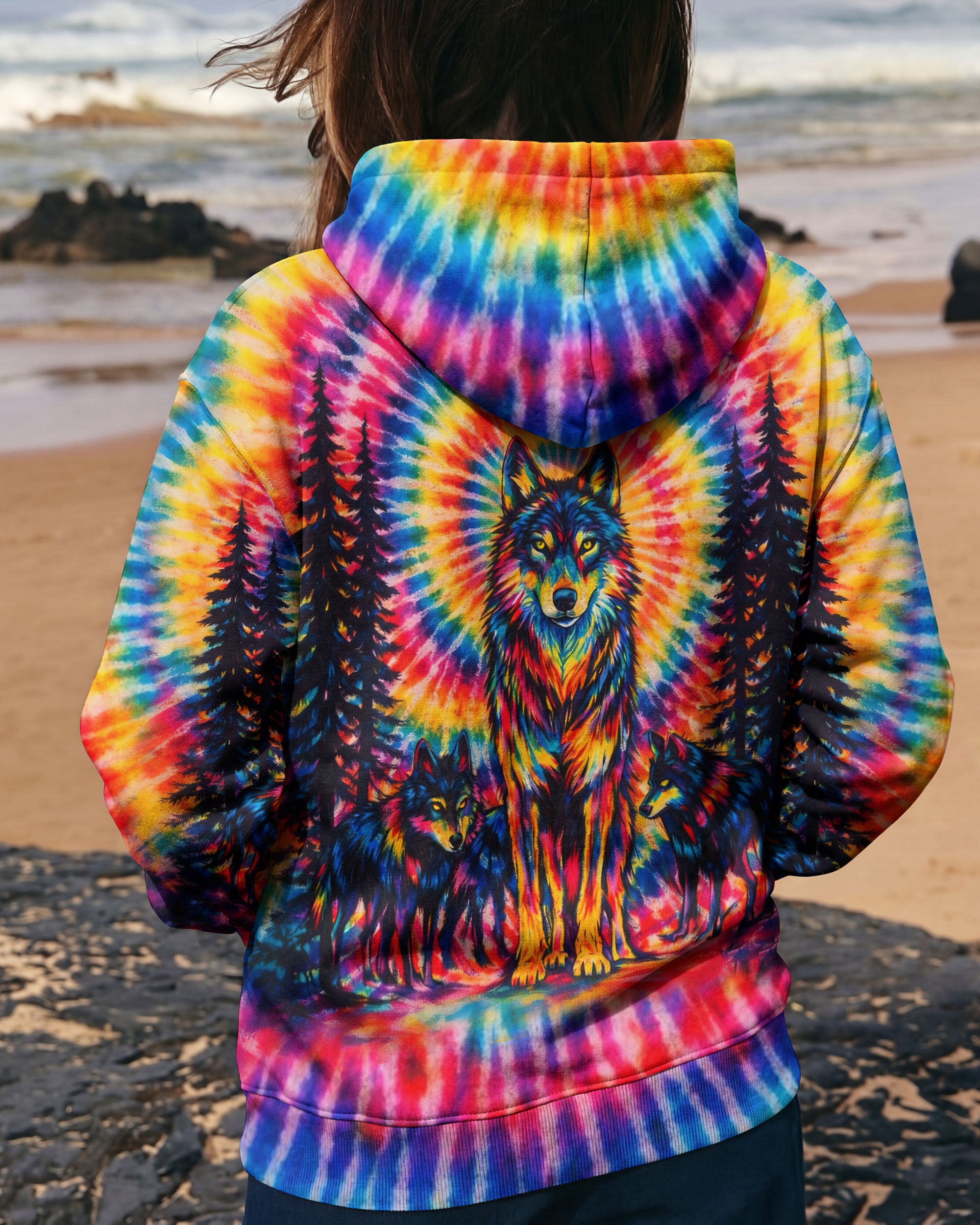 WOLF PACK COLORFUL SWIRL ALL OVER PRINT - TLTW2201261