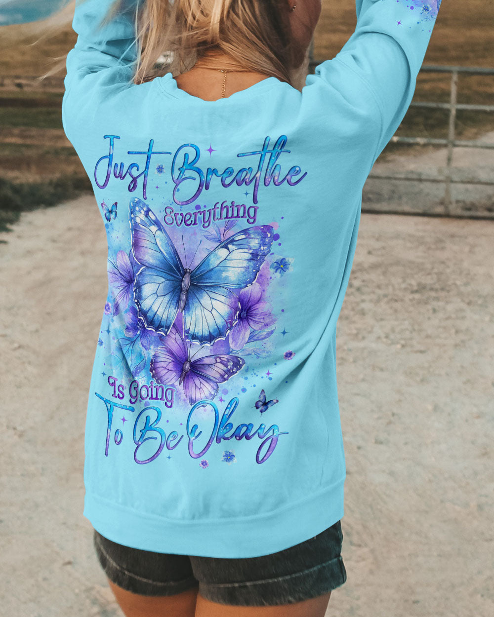JUST BREATHE BUTTERFLIES ALL OVER PRINT - TYQY0701252