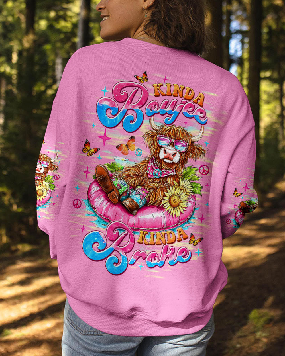 KINDA BOUJEE KINDA BROKE COW ALL OVER PRINT - TLTW2207252