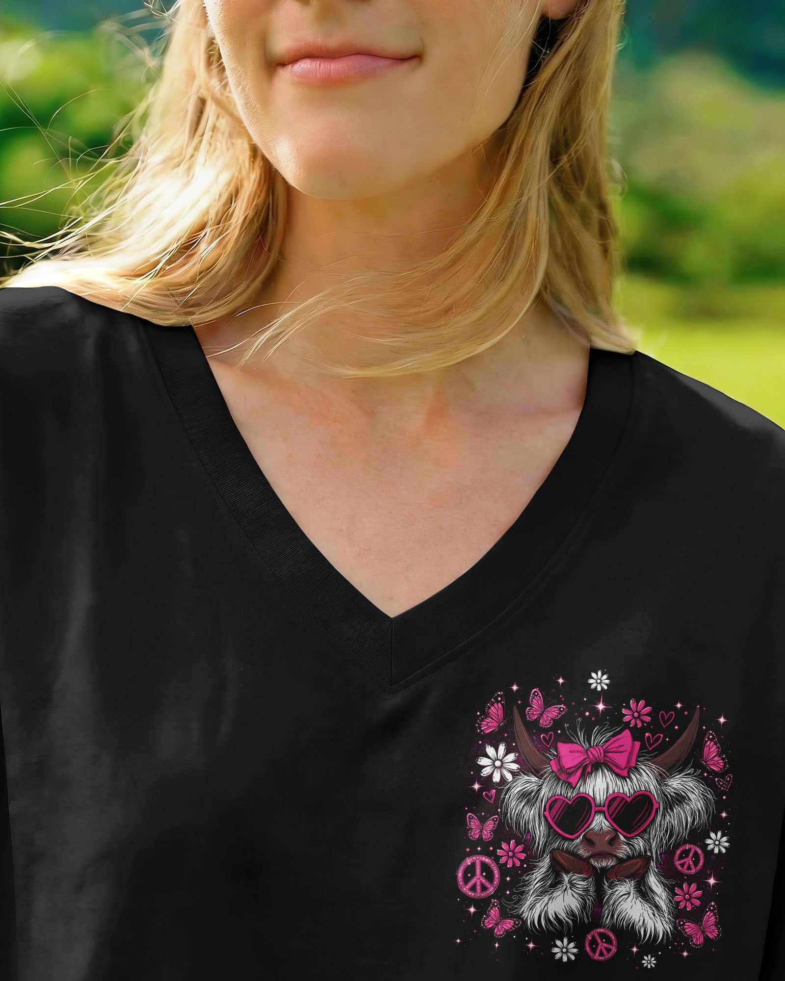 BE YOU THE WORLD WILL ADJUST HIGHLAND COW ALL OVER PRINT  - TLTW2207261