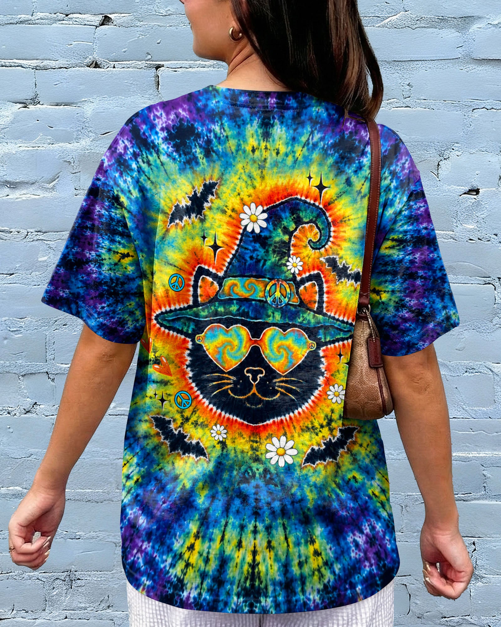 BLACK CAT WITCH HALLOWEEN BURST ALL OVER PRINT - TLTW2207263