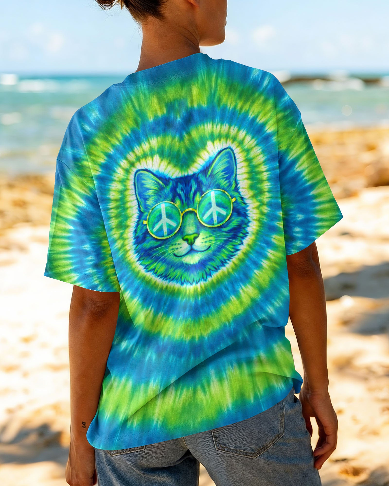 HIPPIE CAT SWIRL ALL OVER PRINT - TLTW2302262