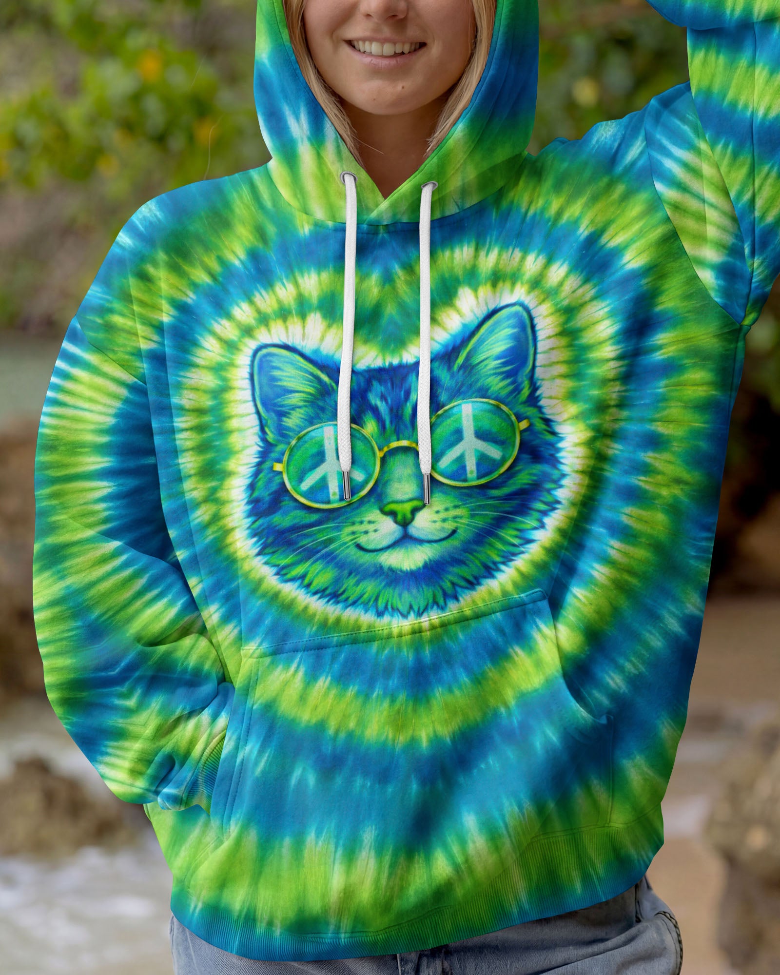 HIPPIE CAT SWIRL ALL OVER PRINT - TLTW2302262