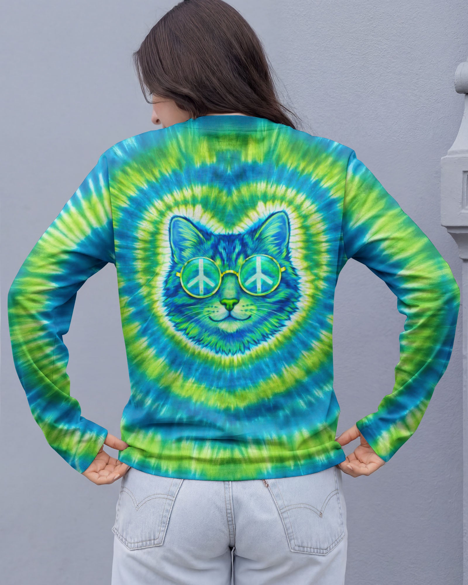 HIPPIE CAT SWIRL ALL OVER PRINT - TLTW2302262