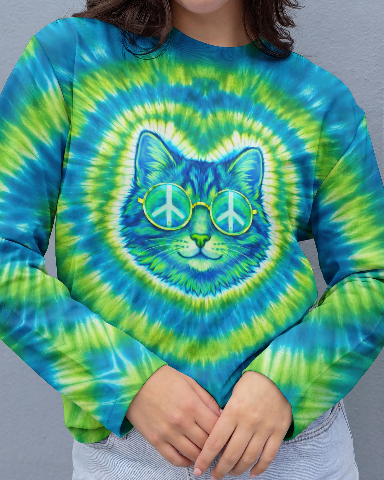 HIPPIE CAT SWIRL ALL OVER PRINT - TLTW2302262