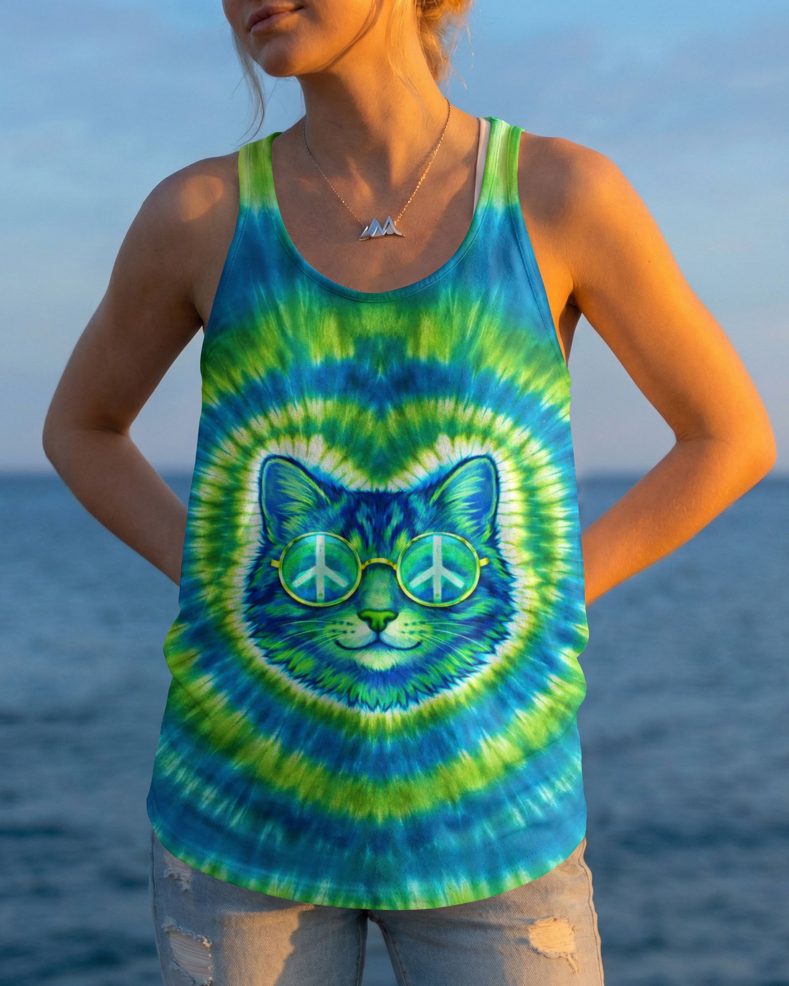 HIPPIE CAT SWIRL ALL OVER PRINT - TLTW2302262