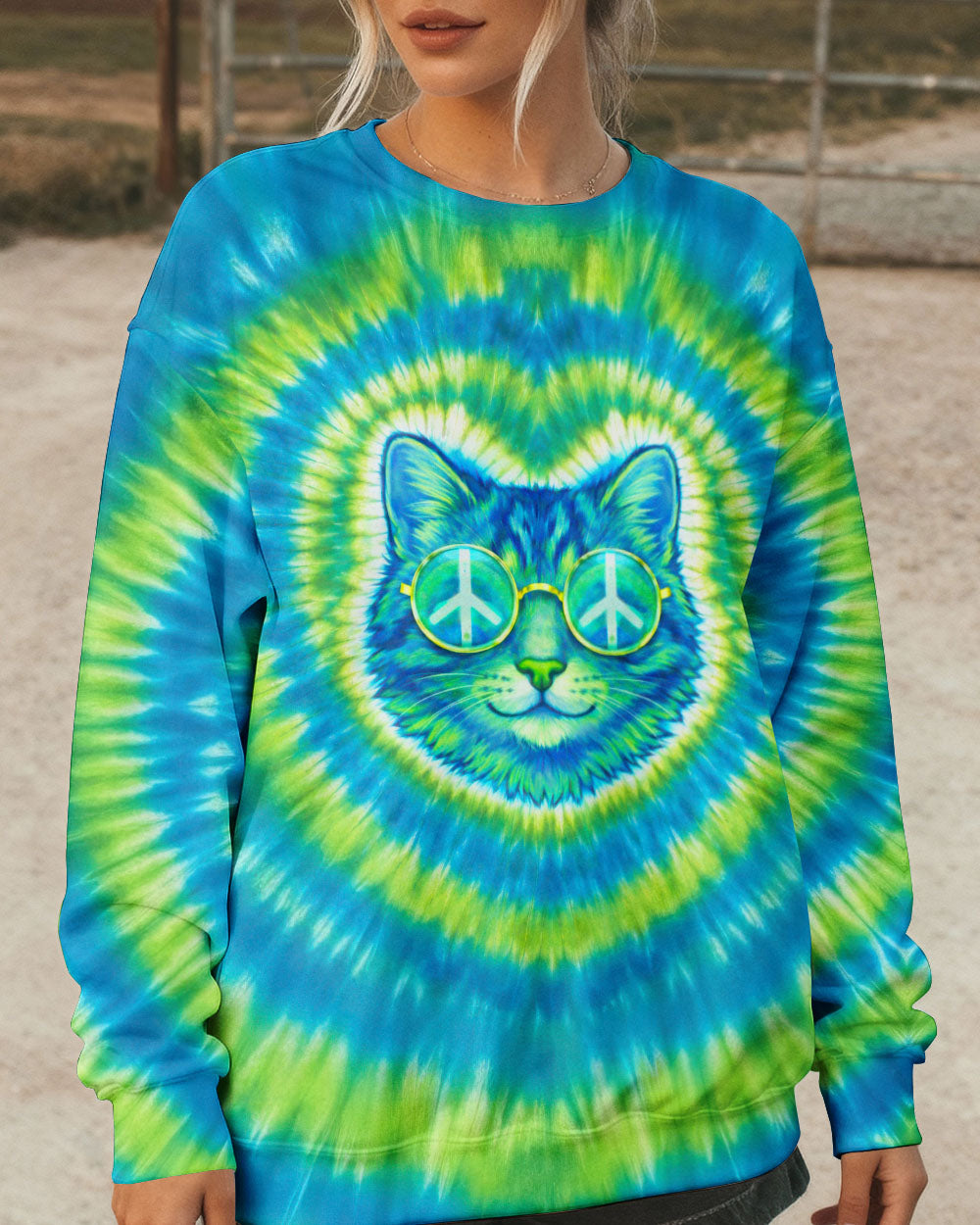 HIPPIE CAT SWIRL ALL OVER PRINT - TLTW2302262