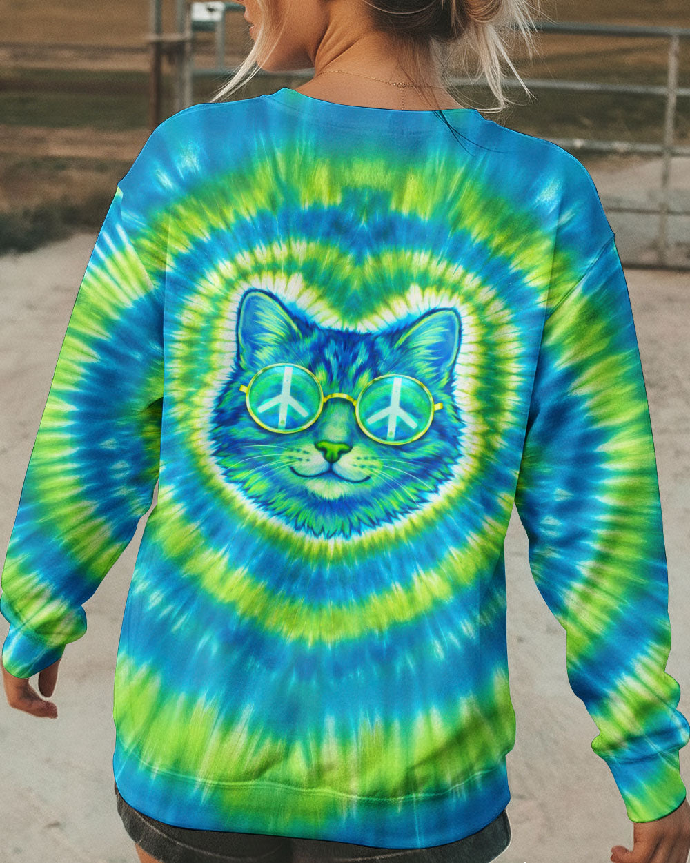HIPPIE CAT SWIRL ALL OVER PRINT - TLTW2302262