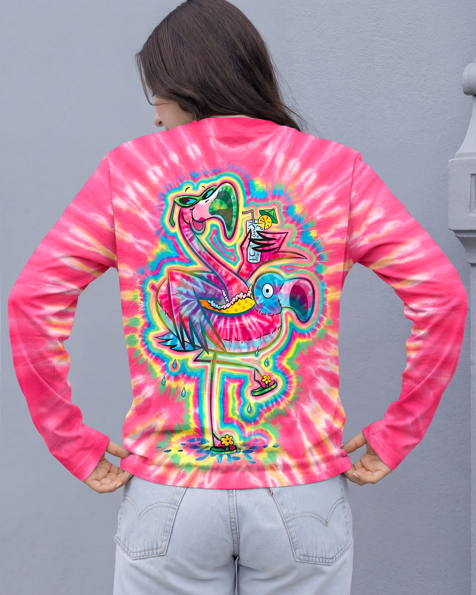 SUMMER FLAMINGO SWIRL ALL OVER PRINT - TLTW2303262