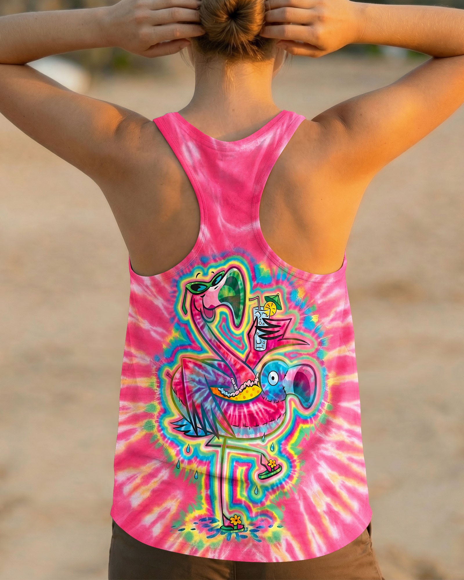 SUMMER FLAMINGO SWIRL ALL OVER PRINT - TLTW2303262