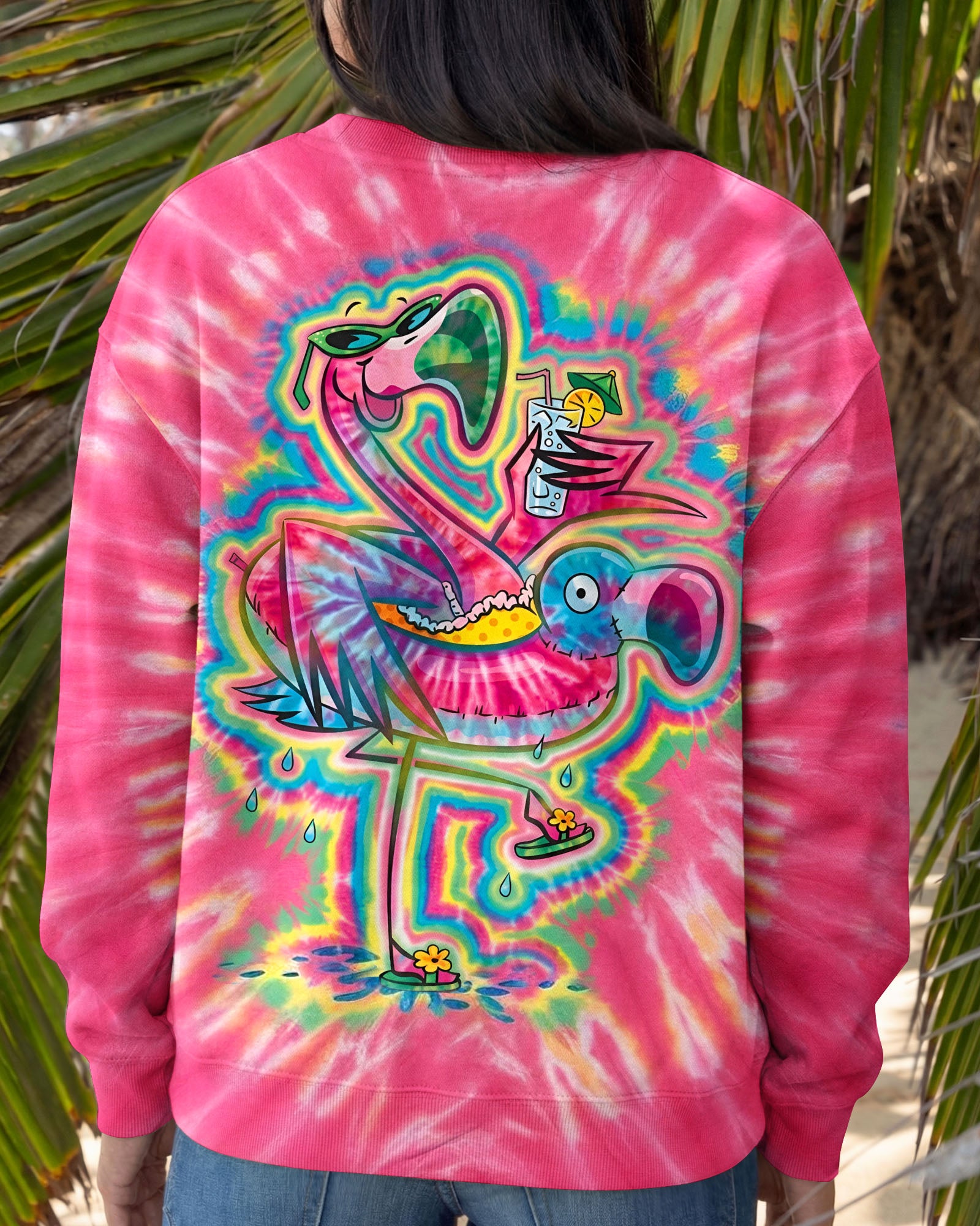 SUMMER FLAMINGO SWIRL ALL OVER PRINT - TLTW2303262