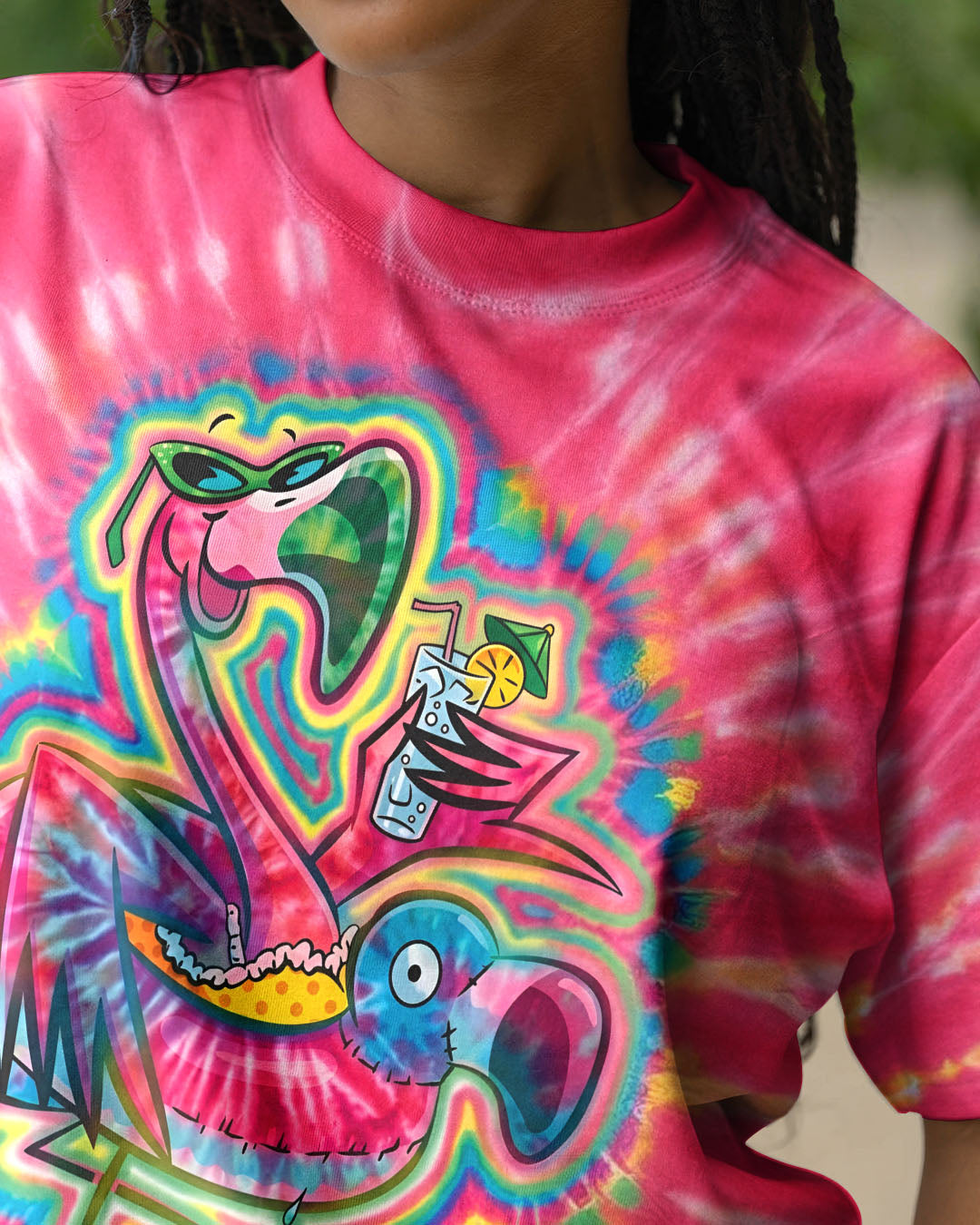 SUMMER FLAMINGO SWIRL ALL OVER PRINT - TLTW2303262