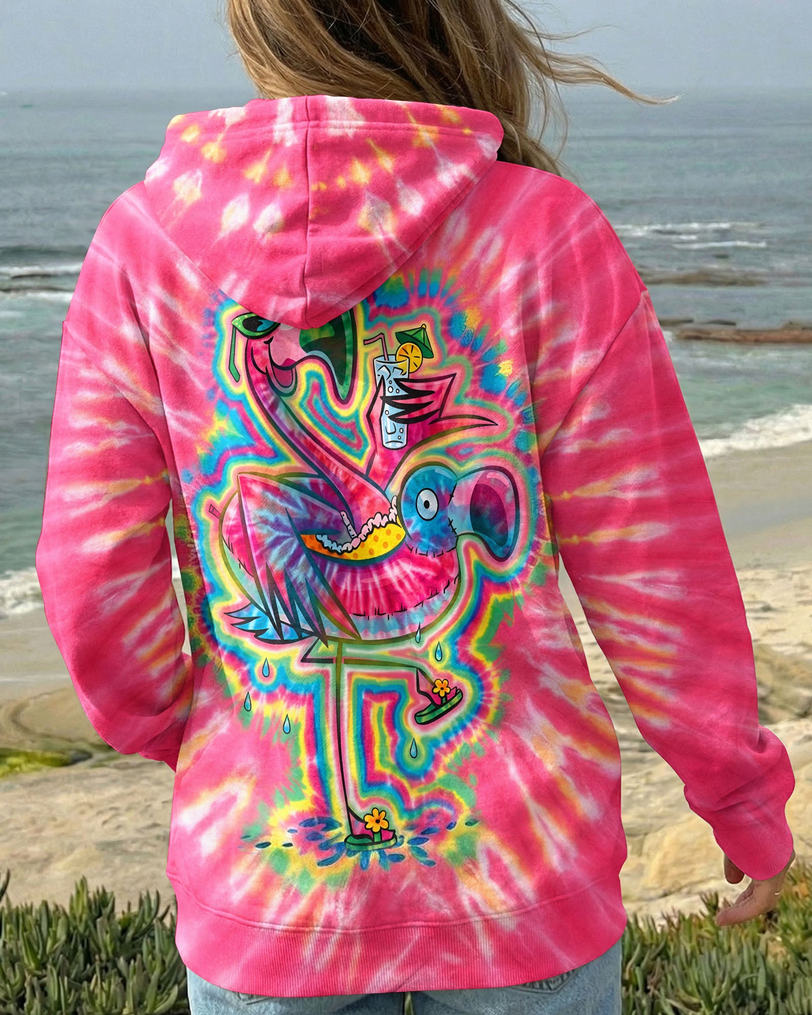 SUMMER FLAMINGO SWIRL ALL OVER PRINT - TLTW2303262