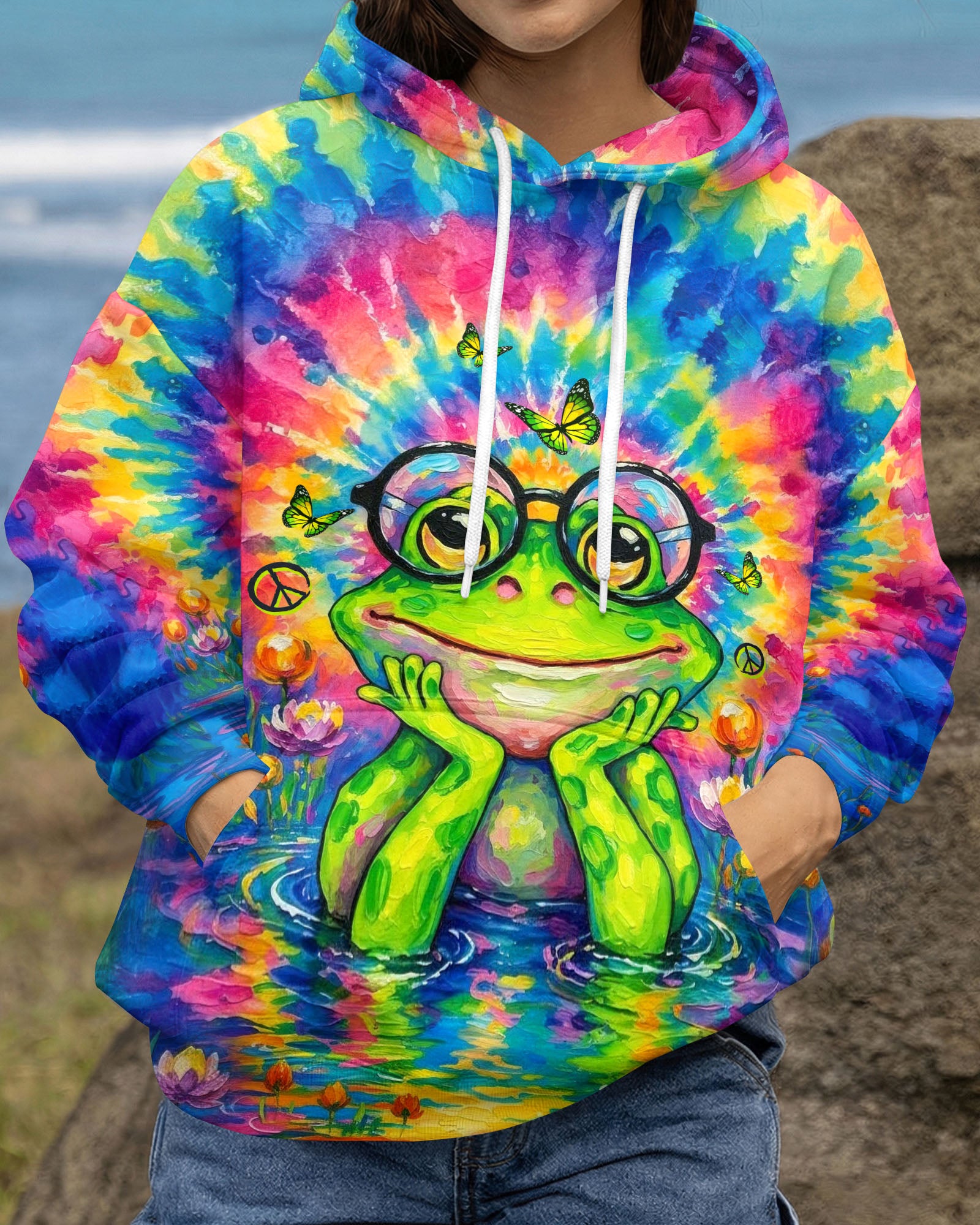 BE YOU THE WORLD WILL ADJUST FROG ALL OVER PRINT - TLTW2304263