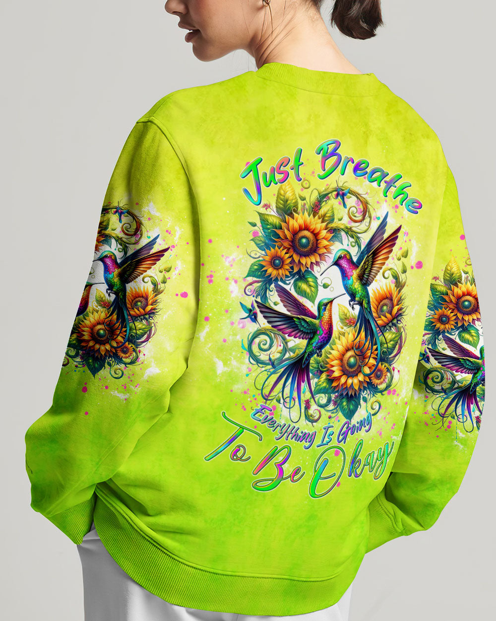 JUST BREATHE HUMMINGBIRD ALL OVER PRINT - TLTW2305243