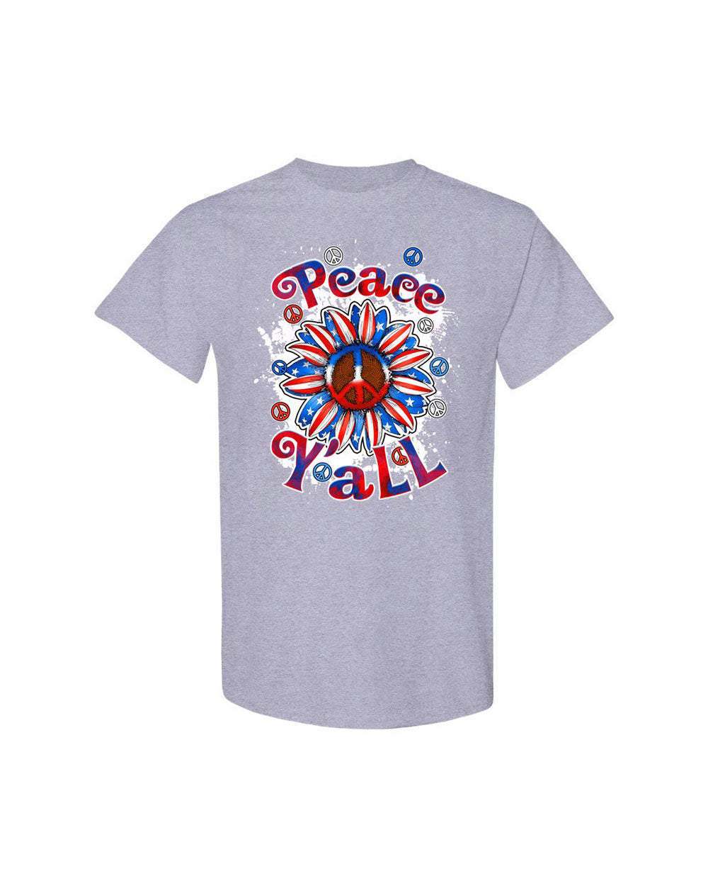 PEACE Y'ALL SUNFLOWER AMERICA TIE DYE COTTON SHIRT - TLTW2306234