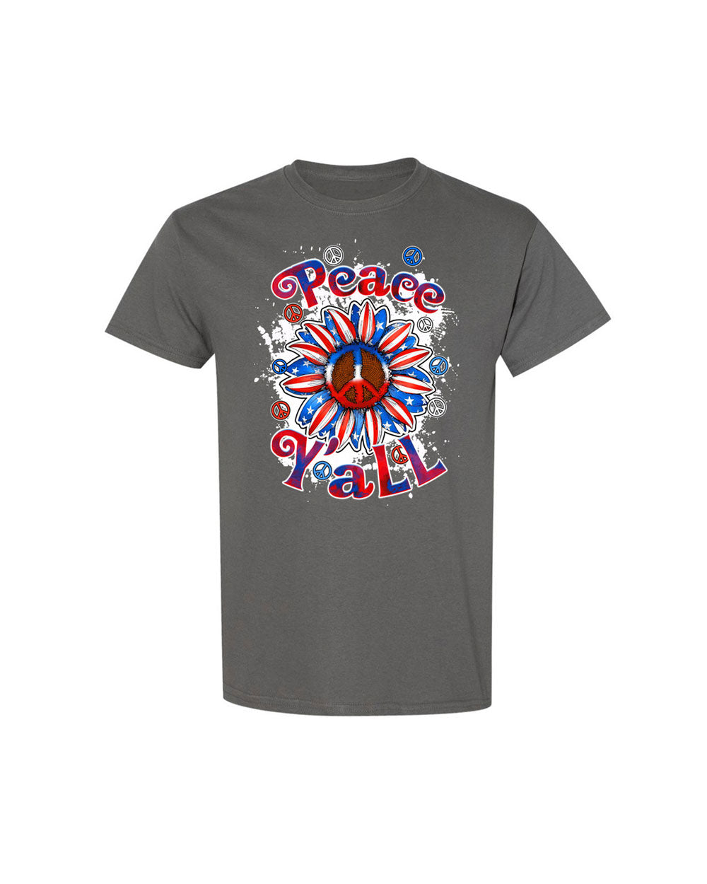 PEACE Y'ALL SUNFLOWER AMERICA TIE DYE COTTON SHIRT - TLTW2306234