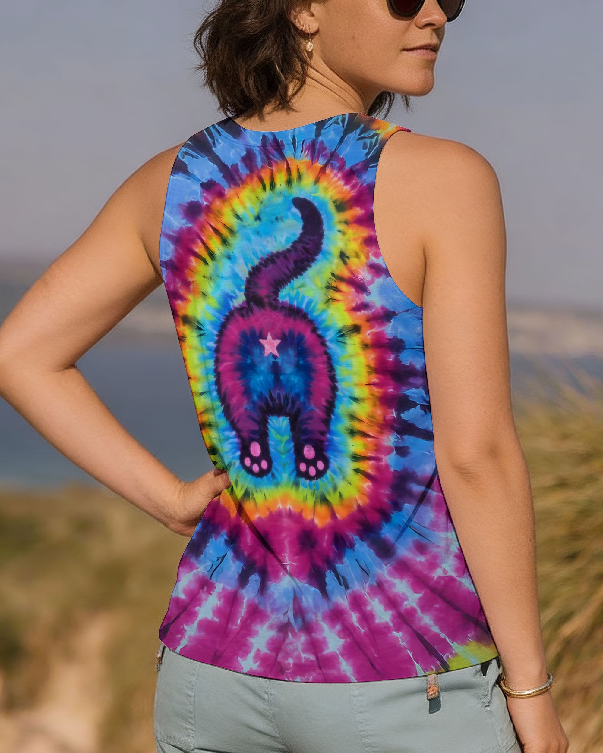 CAT COLORFUL SWIRL PATTERN ALL OVER PRINT - TLTW2312254
