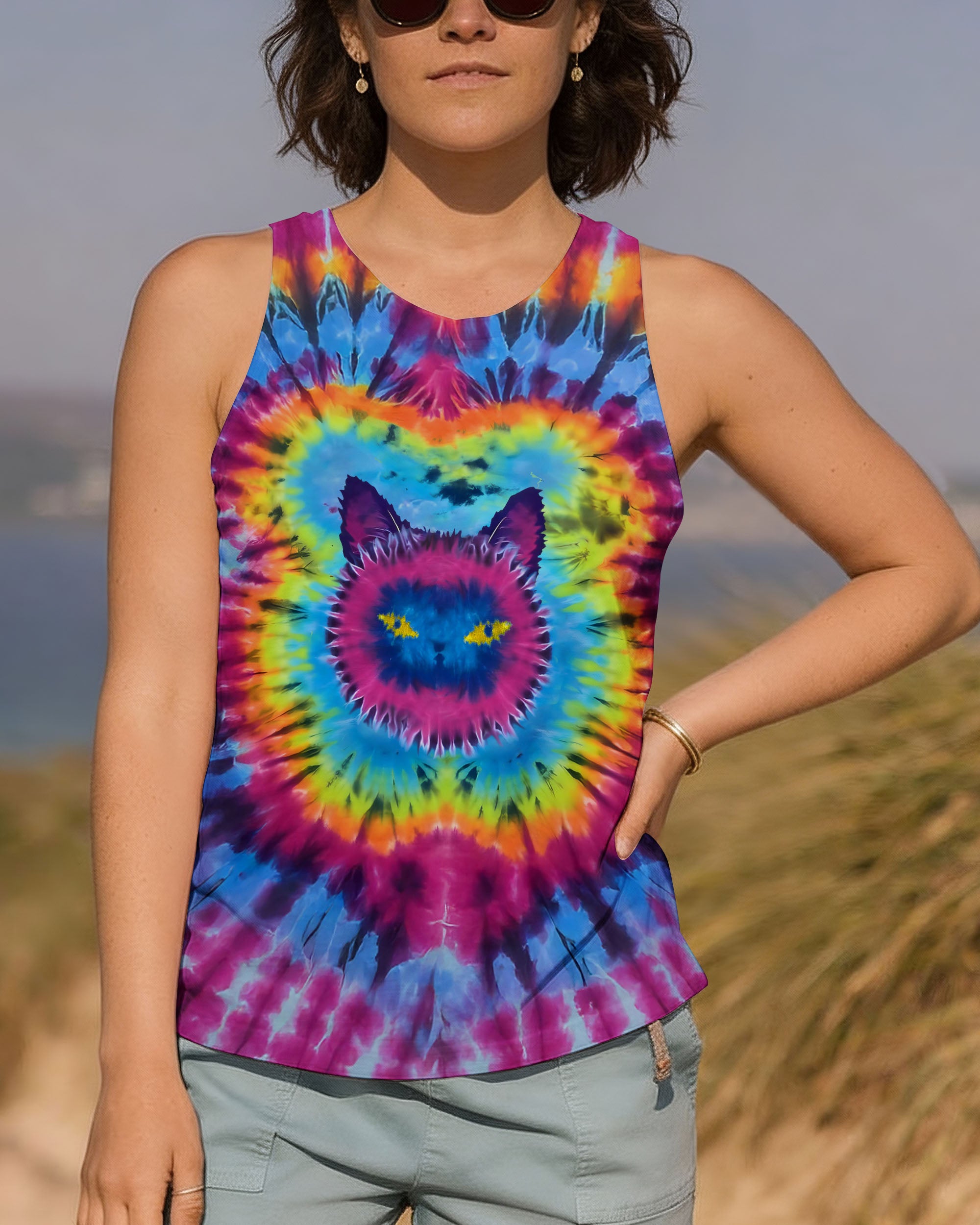 CAT COLORFUL SWIRL PATTERN ALL OVER PRINT - TLTW2312254
