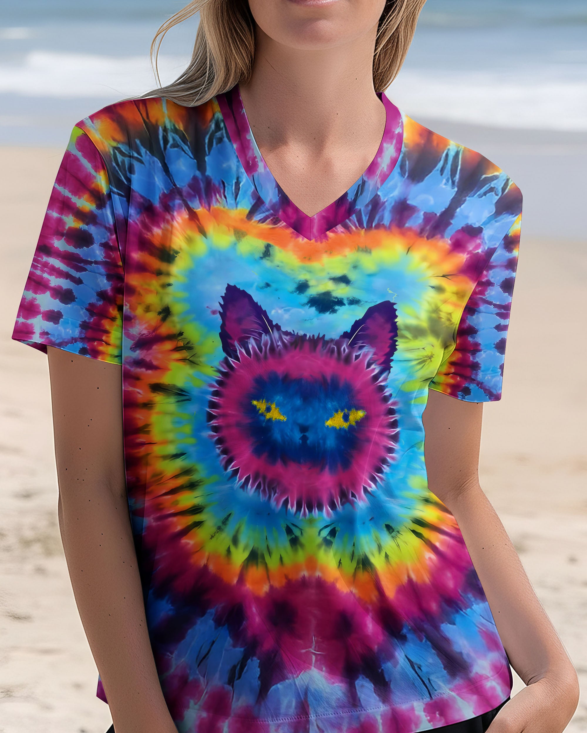CAT COLORFUL SWIRL PATTERN ALL OVER PRINT - TLTW2312254