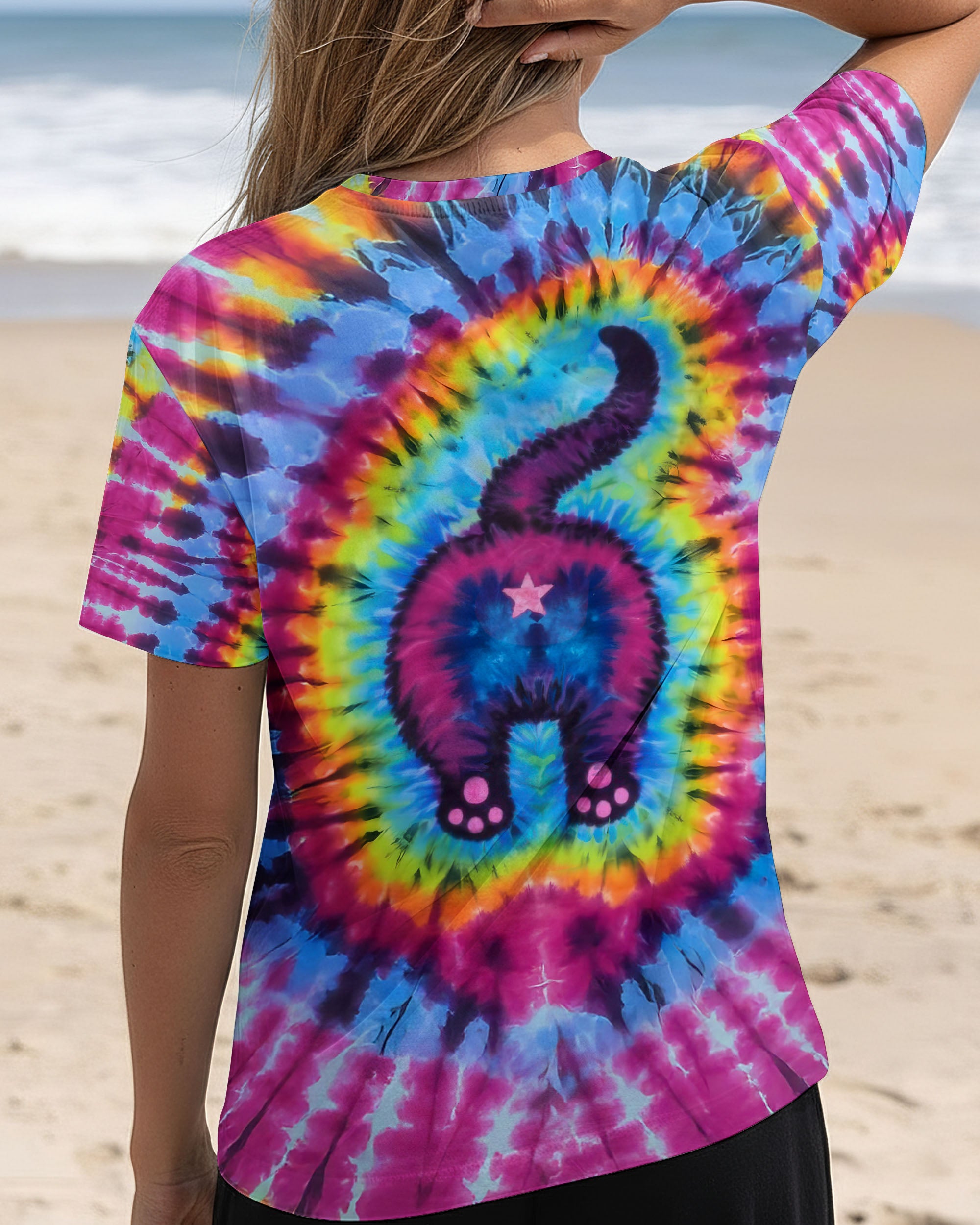 CAT COLORFUL SWIRL PATTERN ALL OVER PRINT - TLTW2312254
