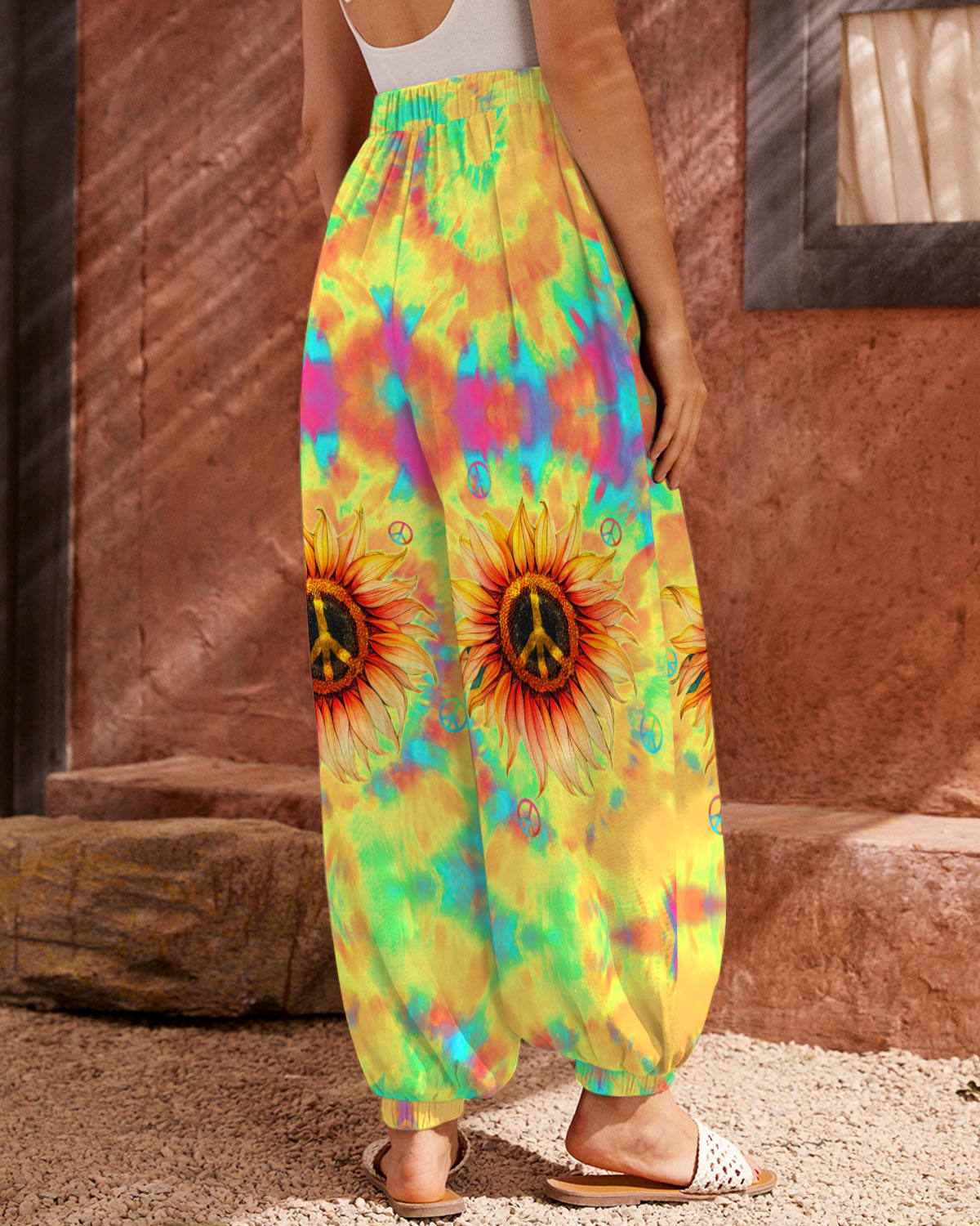 PEACE Y'ALL SUNFLOWER TIE DYE ALL OVER PRINT - TLTW2406231