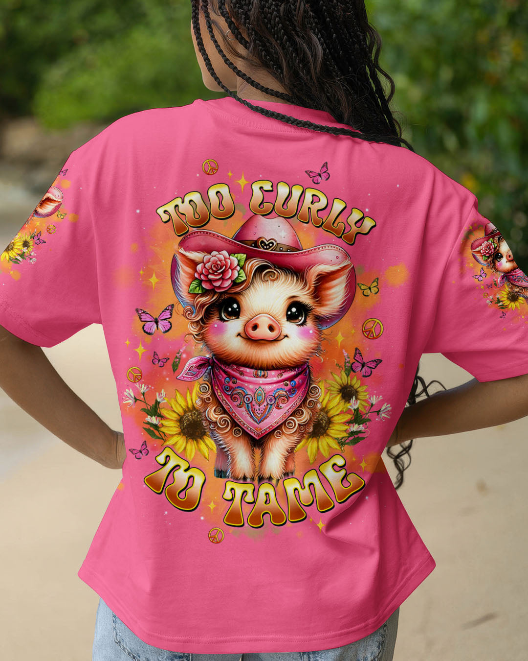 TOO CURLY TO TAME PIG ALL OVER PRINT - TLTW2407253