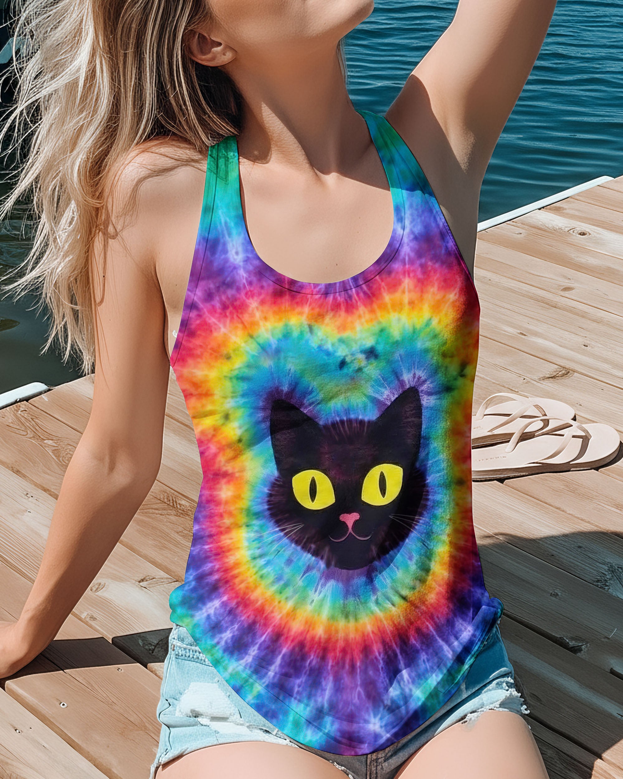 CAT COLORFUL SWIRL PATTERN ALL OVER PRINT - TLTW2412252