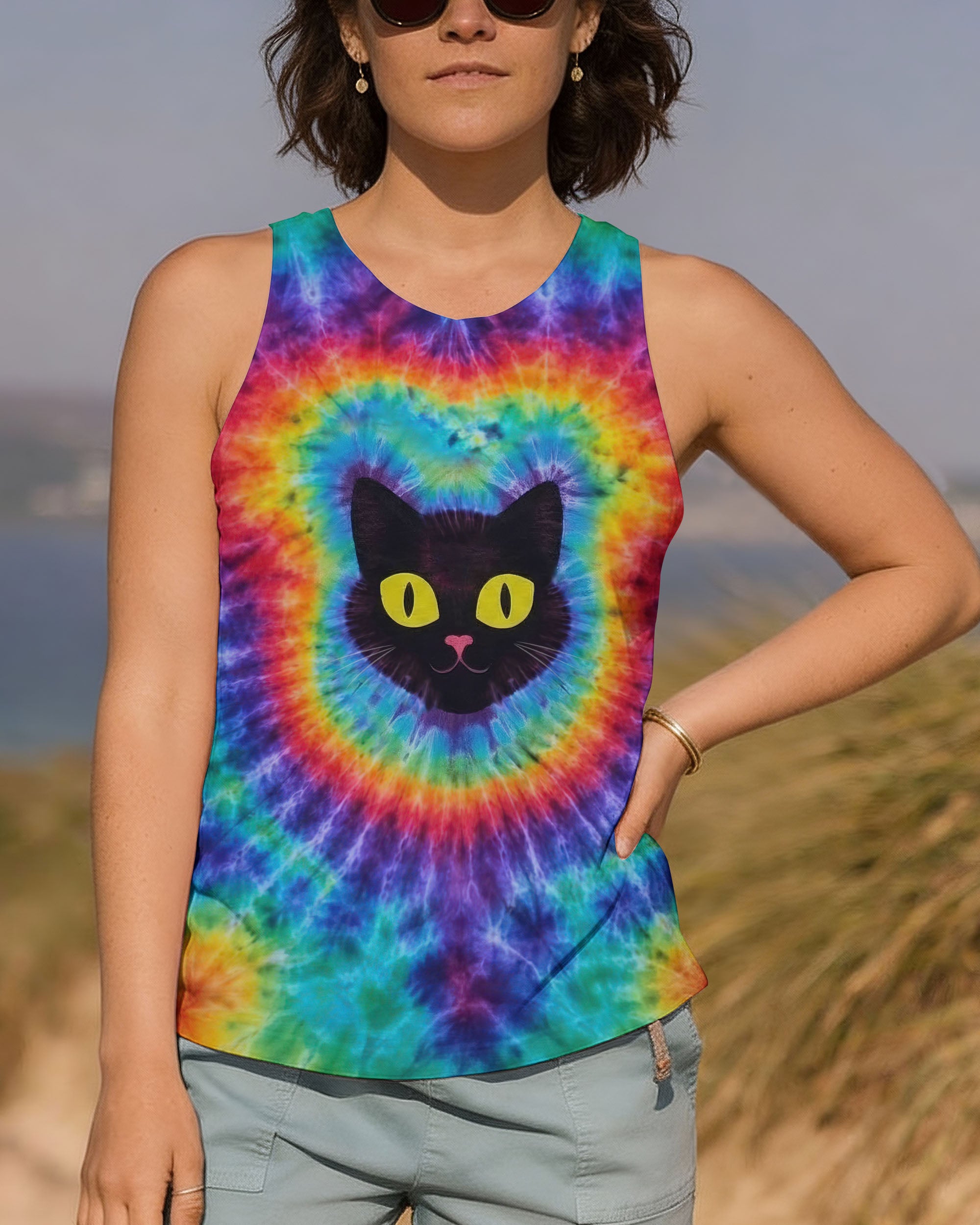 CAT COLORFUL SWIRL PATTERN ALL OVER PRINT - TLTW2412252