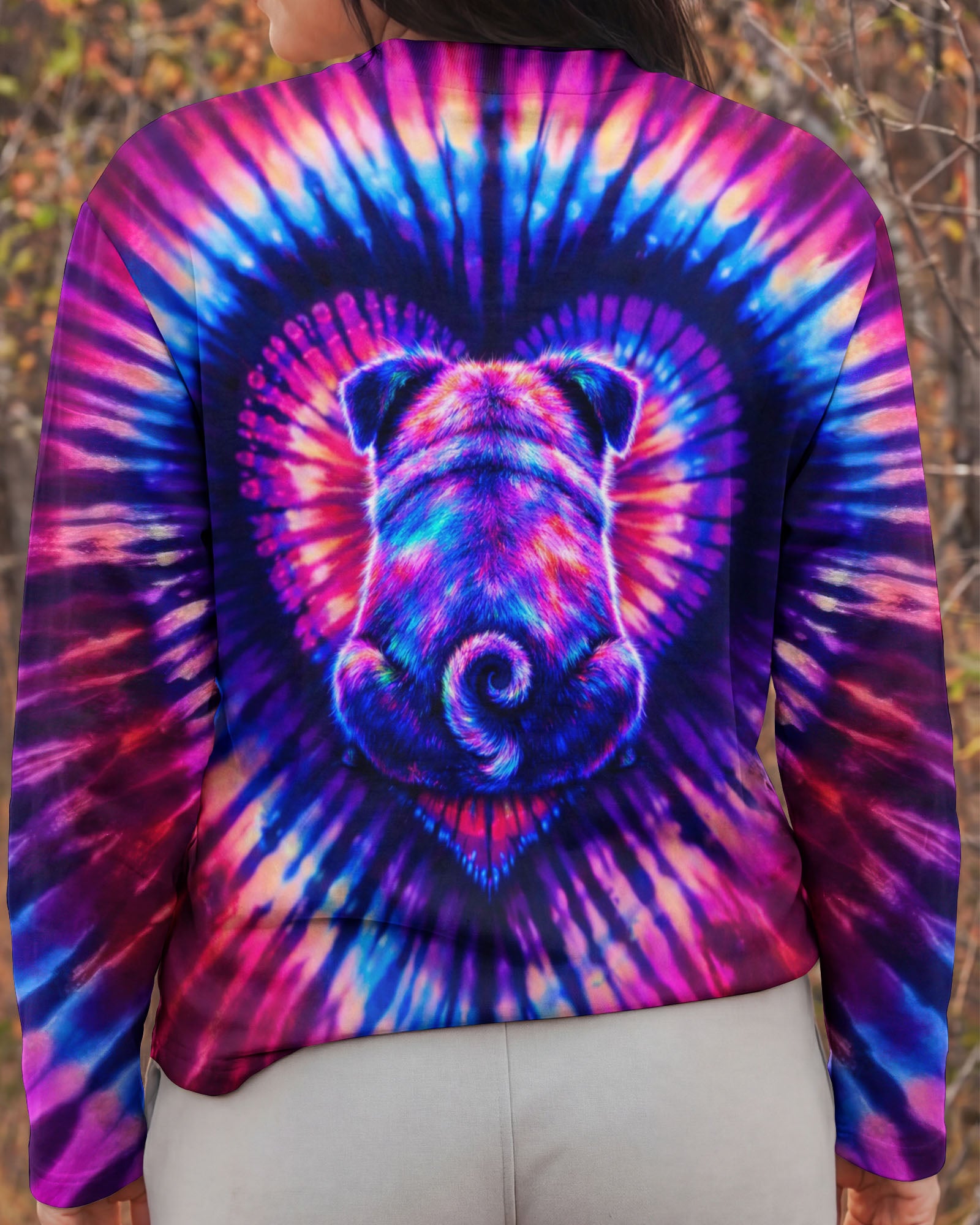PUG DOG HEART SWIRL ALL OVER PRINT - TLTW2502263