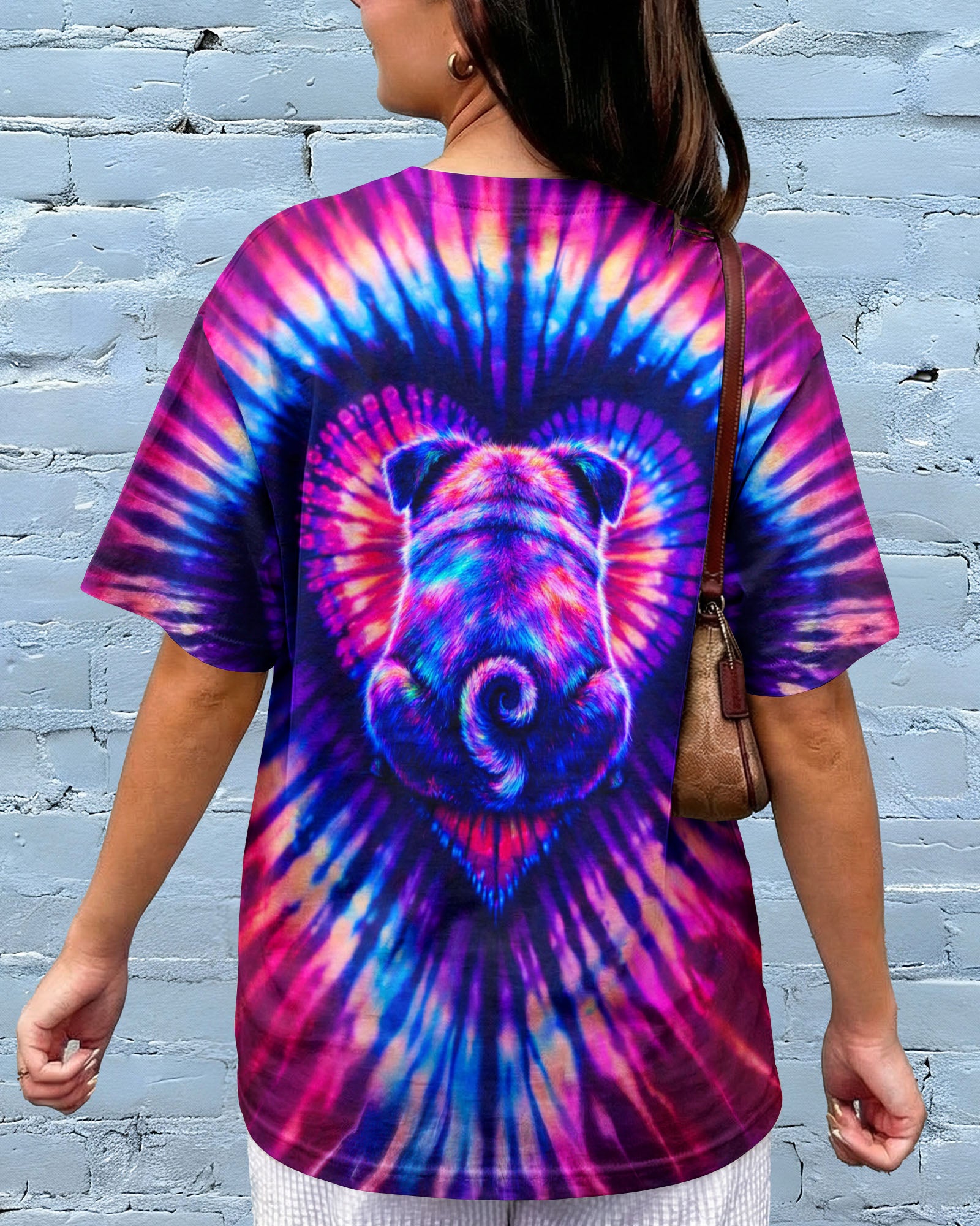 PUG DOG HEART SWIRL ALL OVER PRINT - TLTW2502263