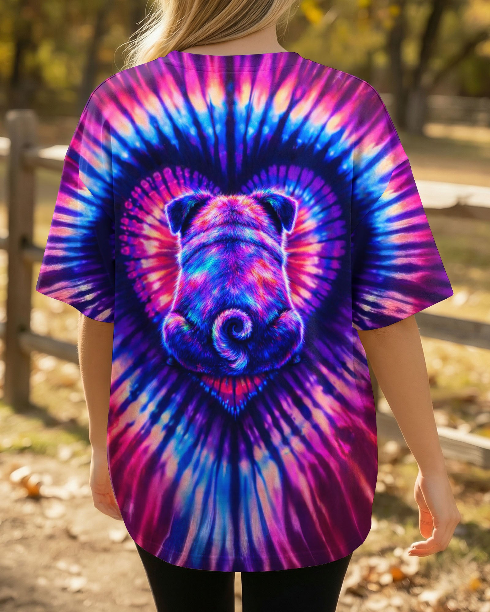 PUG DOG HEART SWIRL ALL OVER PRINT - TLTW2502263