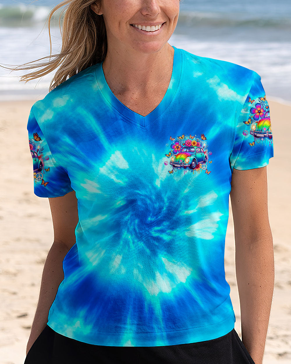 RUNNING AGAINST THE WIND TIE DYE CAR ALL OVER PRINT - TLTW2511244