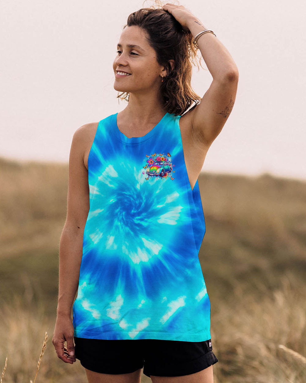 RUNNING AGAINST THE WIND TIE DYE CAR ALL OVER PRINT - TLTW2511244