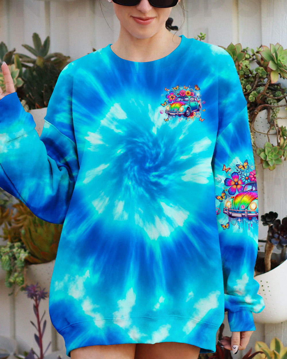 RUNNING AGAINST THE WIND TIE DYE CAR ALL OVER PRINT - TLTW2511244