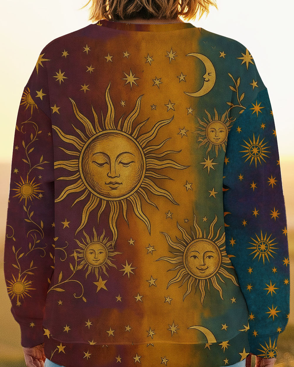 VINTAGE SUN MOON STARS ALL OVER PRINT - TLTW2511252