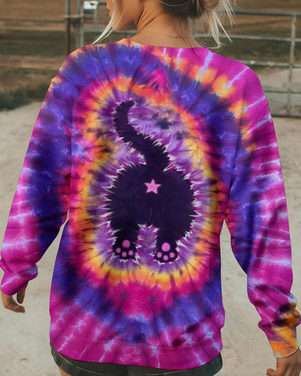 CAT PINK & PURPLE SWIRL ALL OVER PRINT - TLTW2512252