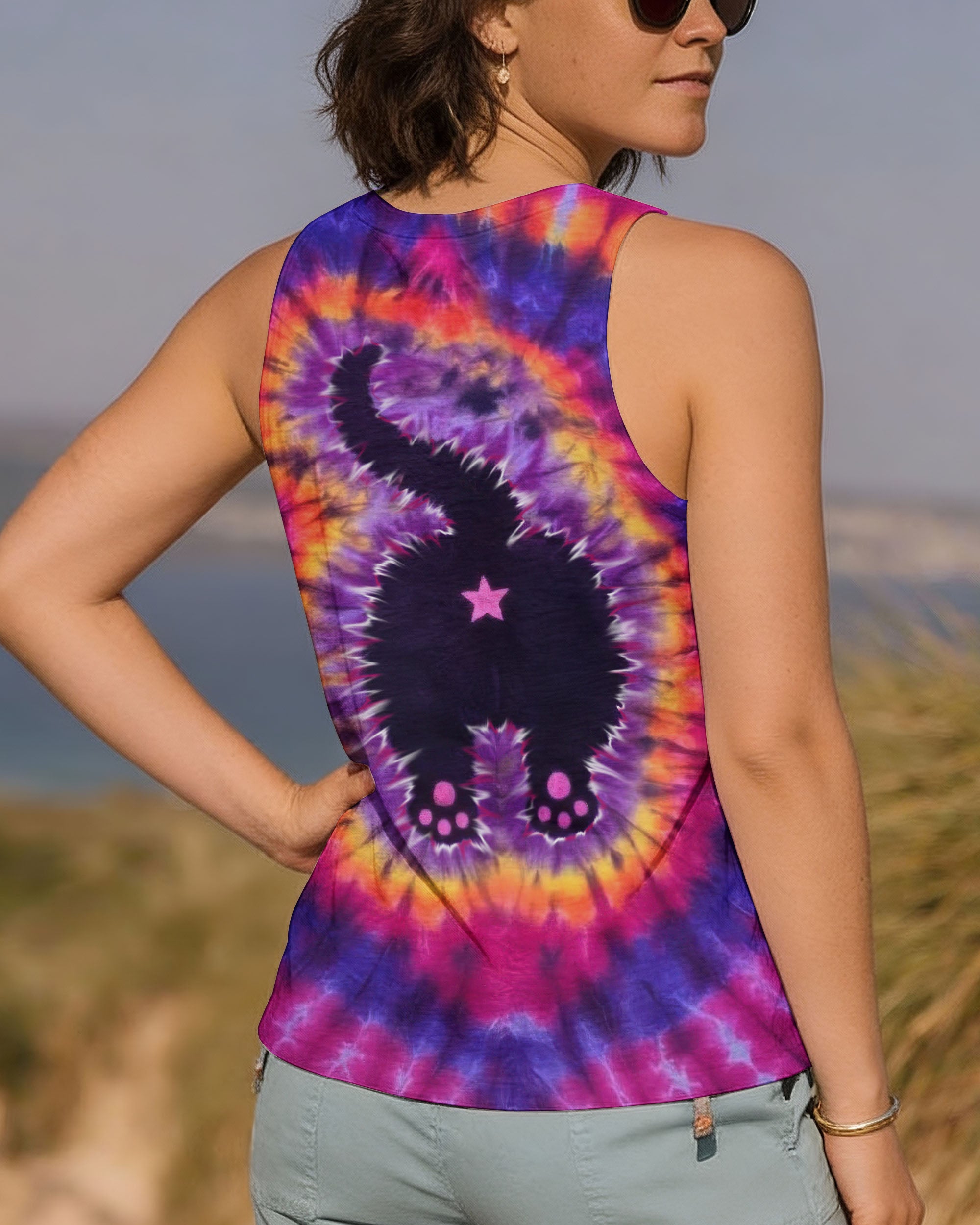 CAT PINK & PURPLE SWIRL ALL OVER PRINT - TLTW2512252