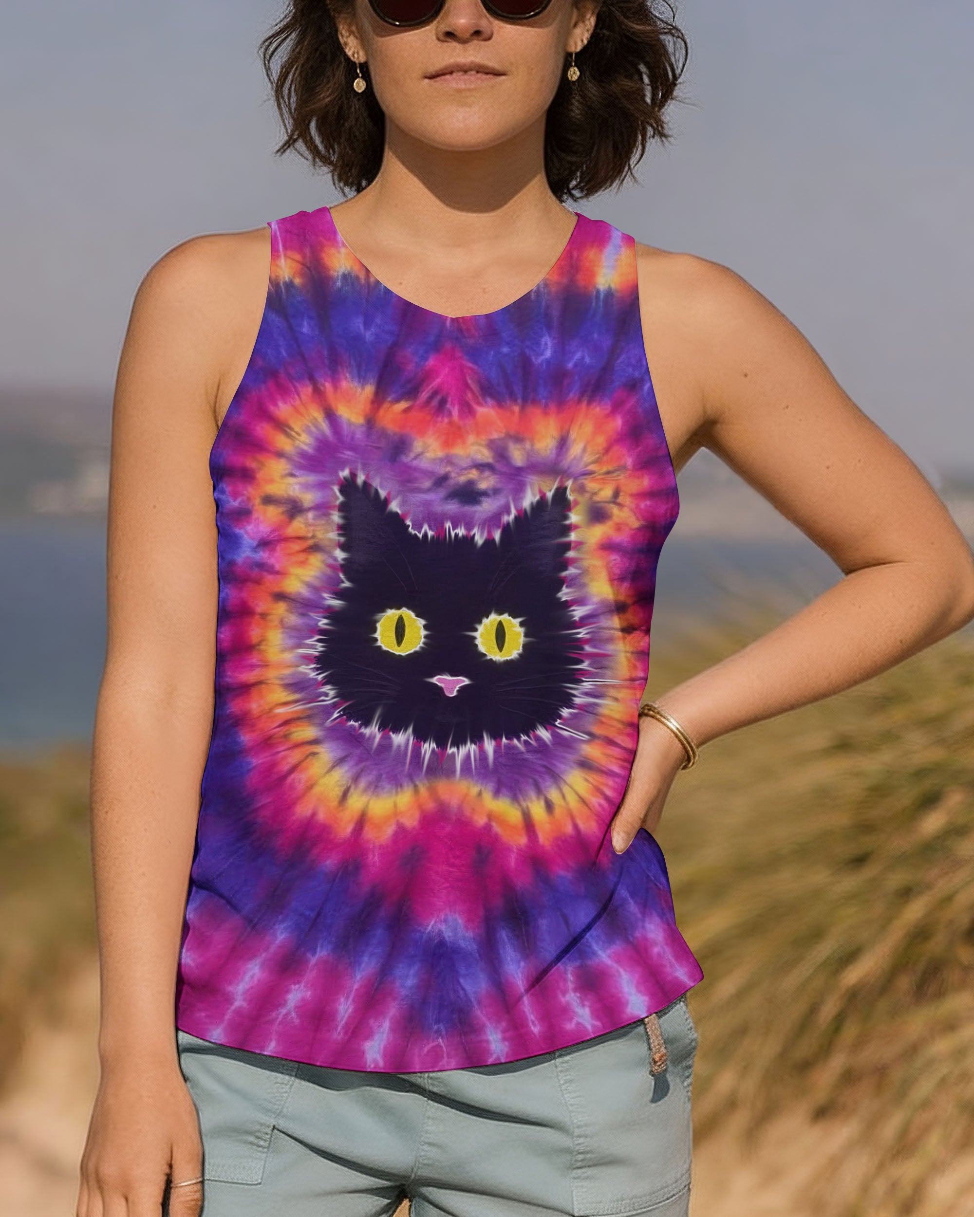 CAT PINK & PURPLE SWIRL ALL OVER PRINT - TLTW2512252