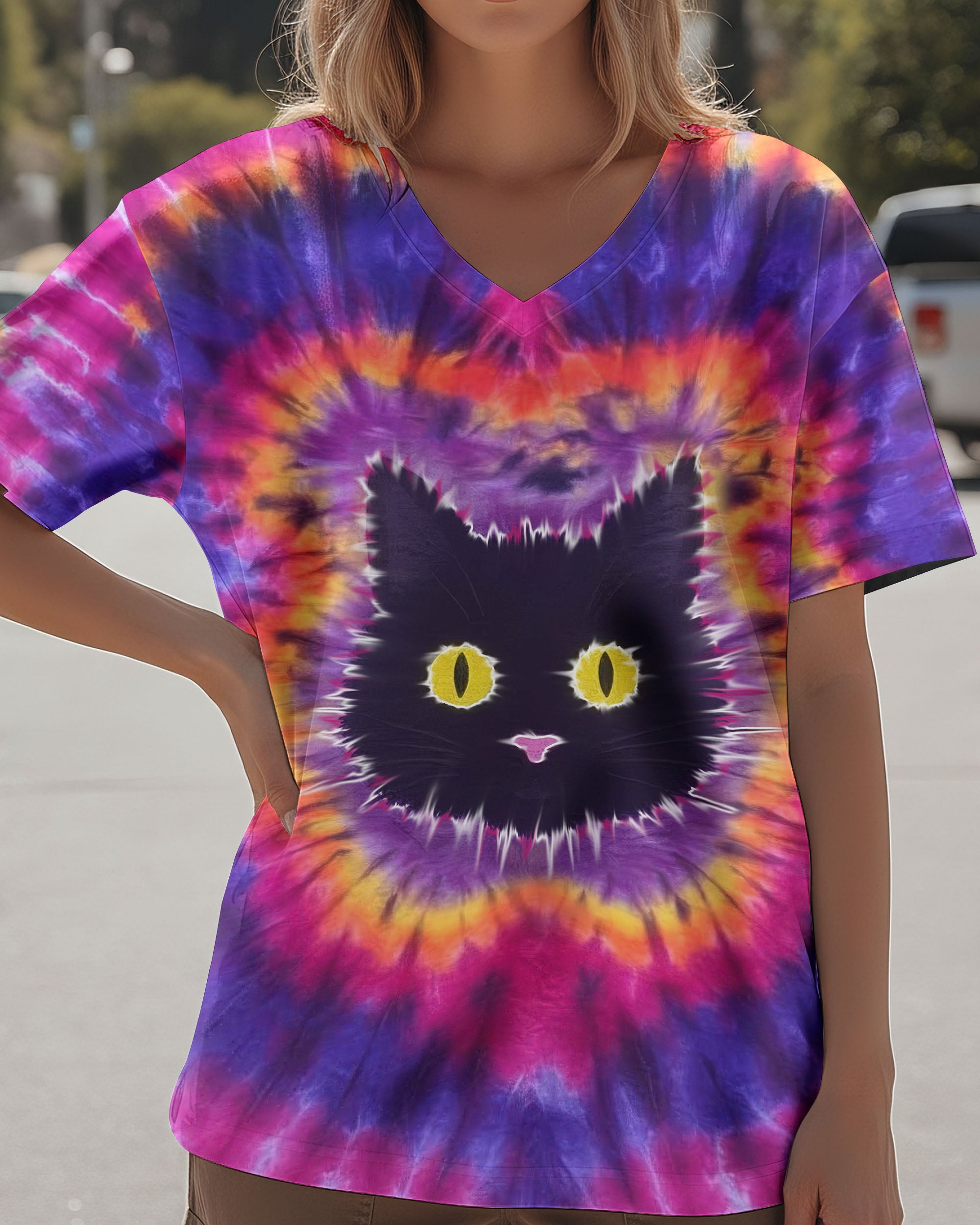 CAT PINK & PURPLE SWIRL ALL OVER PRINT - TLTW2512252