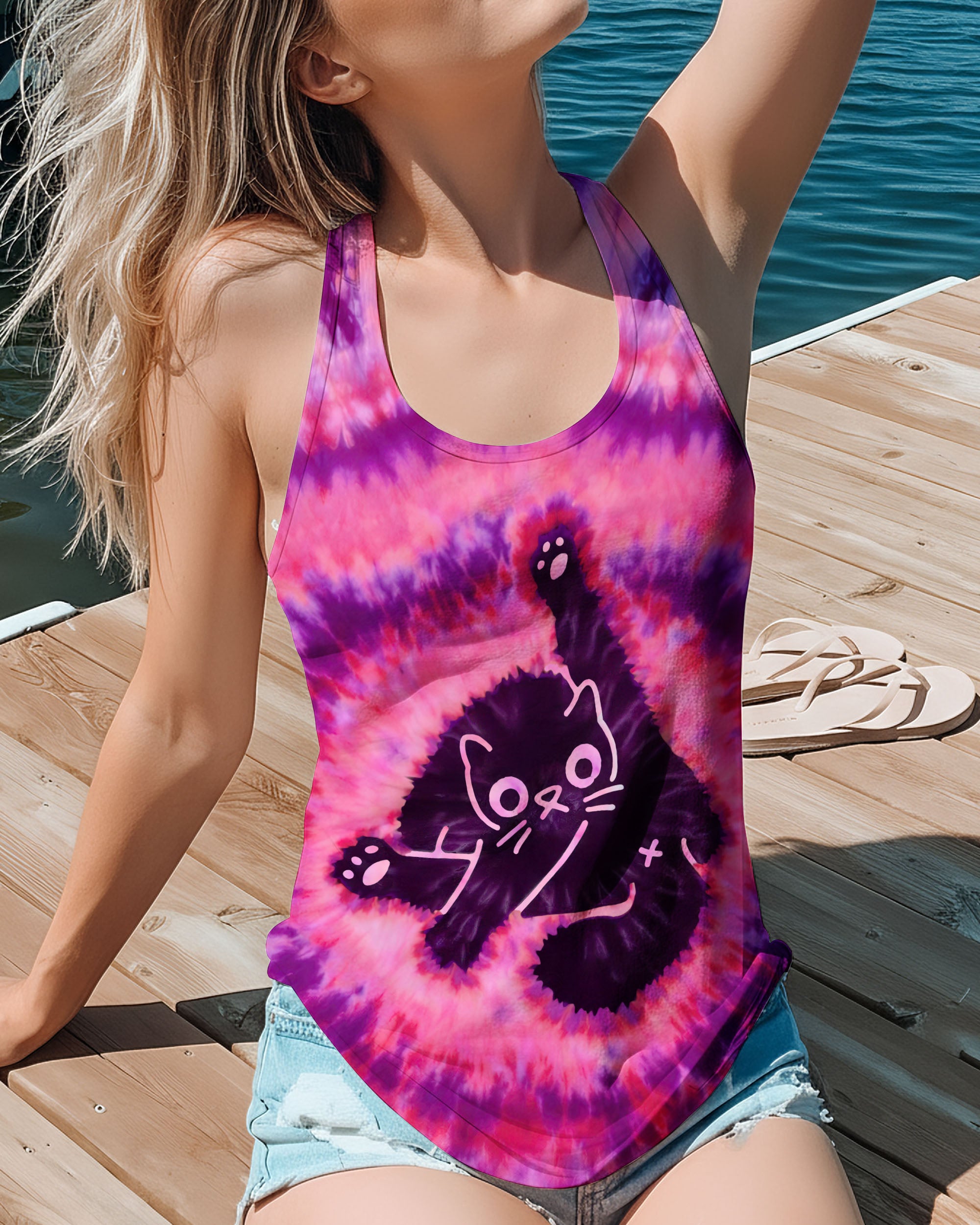 FUNNY CAT PINK PURPLE SWIRL PATTERN ALL OVER PRINT - TLTW2512251