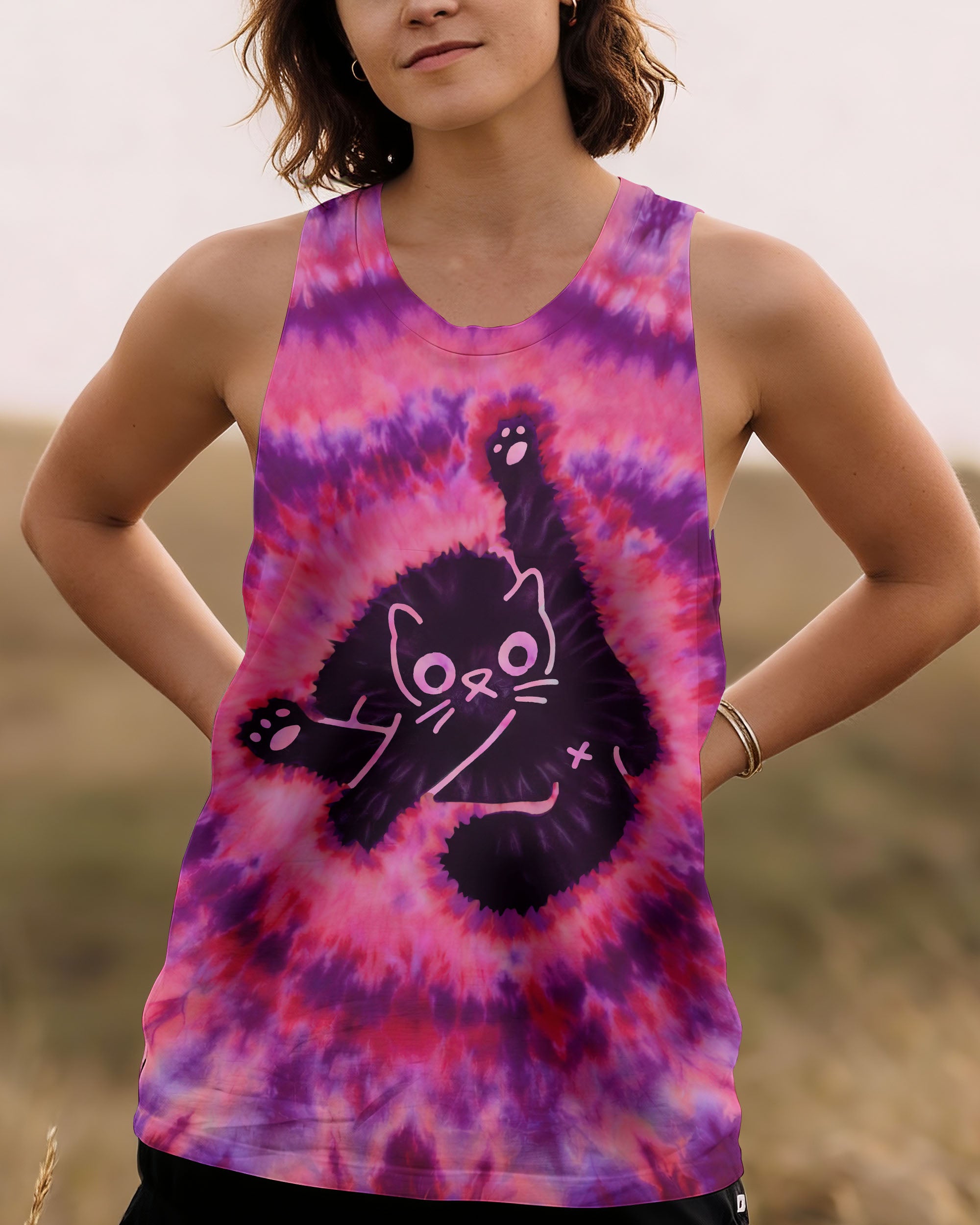 FUNNY CAT PINK PURPLE SWIRL PATTERN ALL OVER PRINT - TLTW2512251