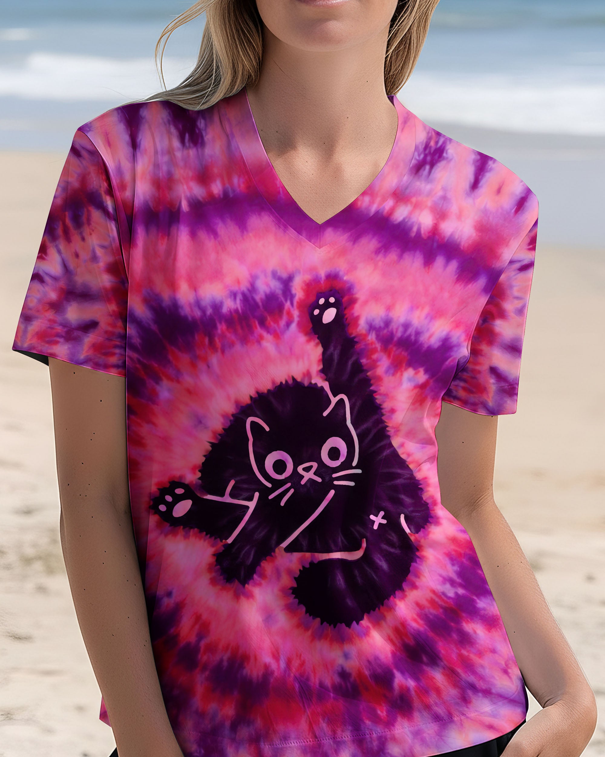 FUNNY CAT PINK PURPLE SWIRL PATTERN ALL OVER PRINT - TLTW2512251