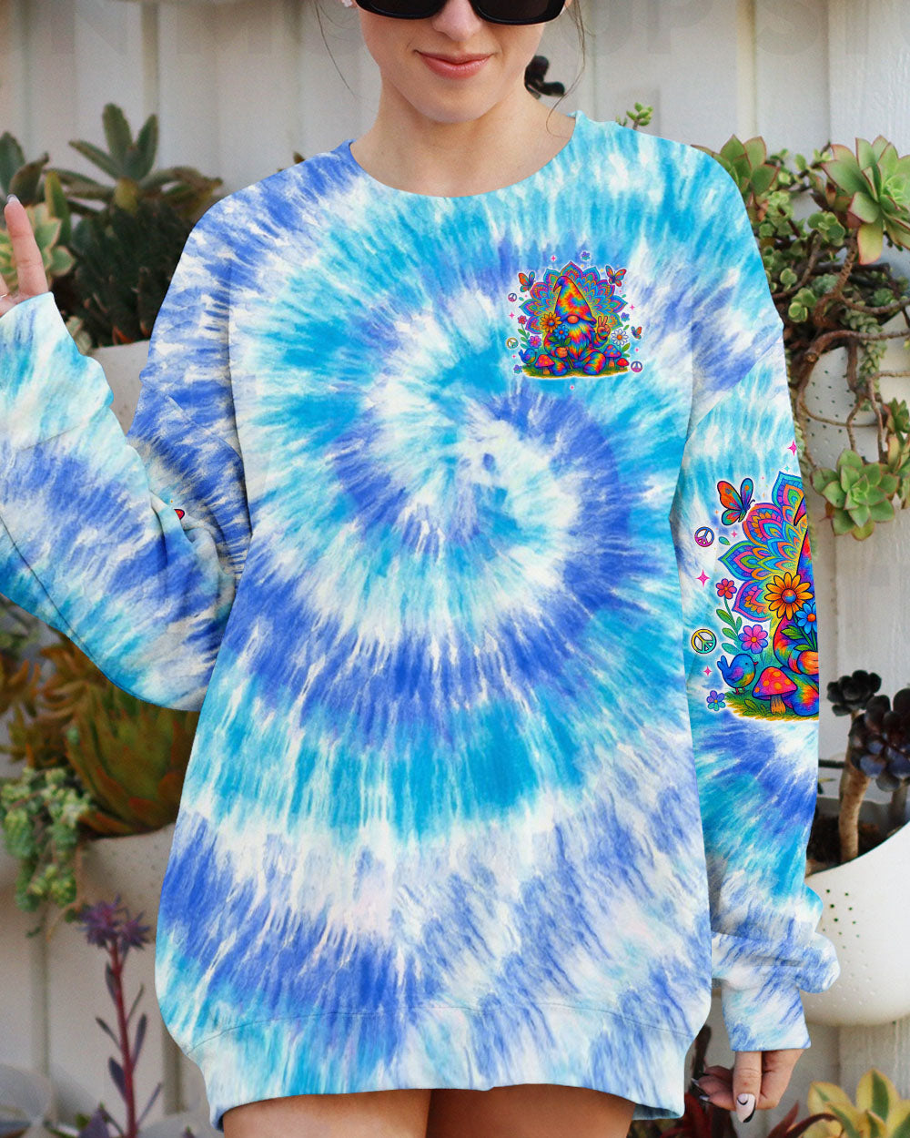 BE YOU THE WORLD WILL ADJUST GNOME TIE DYE  ALL OVER PRINT - TLTW2705253