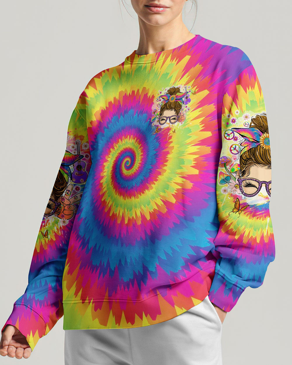 RUNNING AGAINST THE WIND MESSY BUN ALL OVER PRINT - TLTW2706244