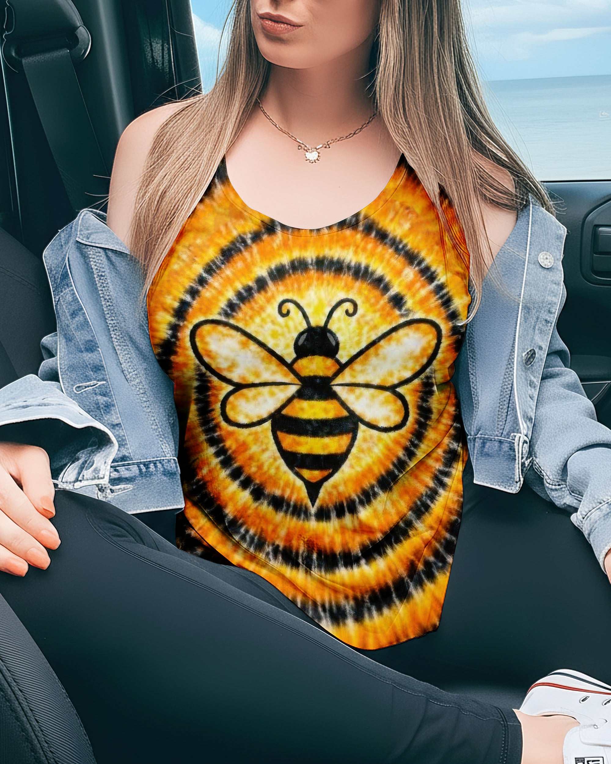 BEE ORANGE & BLACK SWIRL ALL OVER PRINT - TLTW2712251
