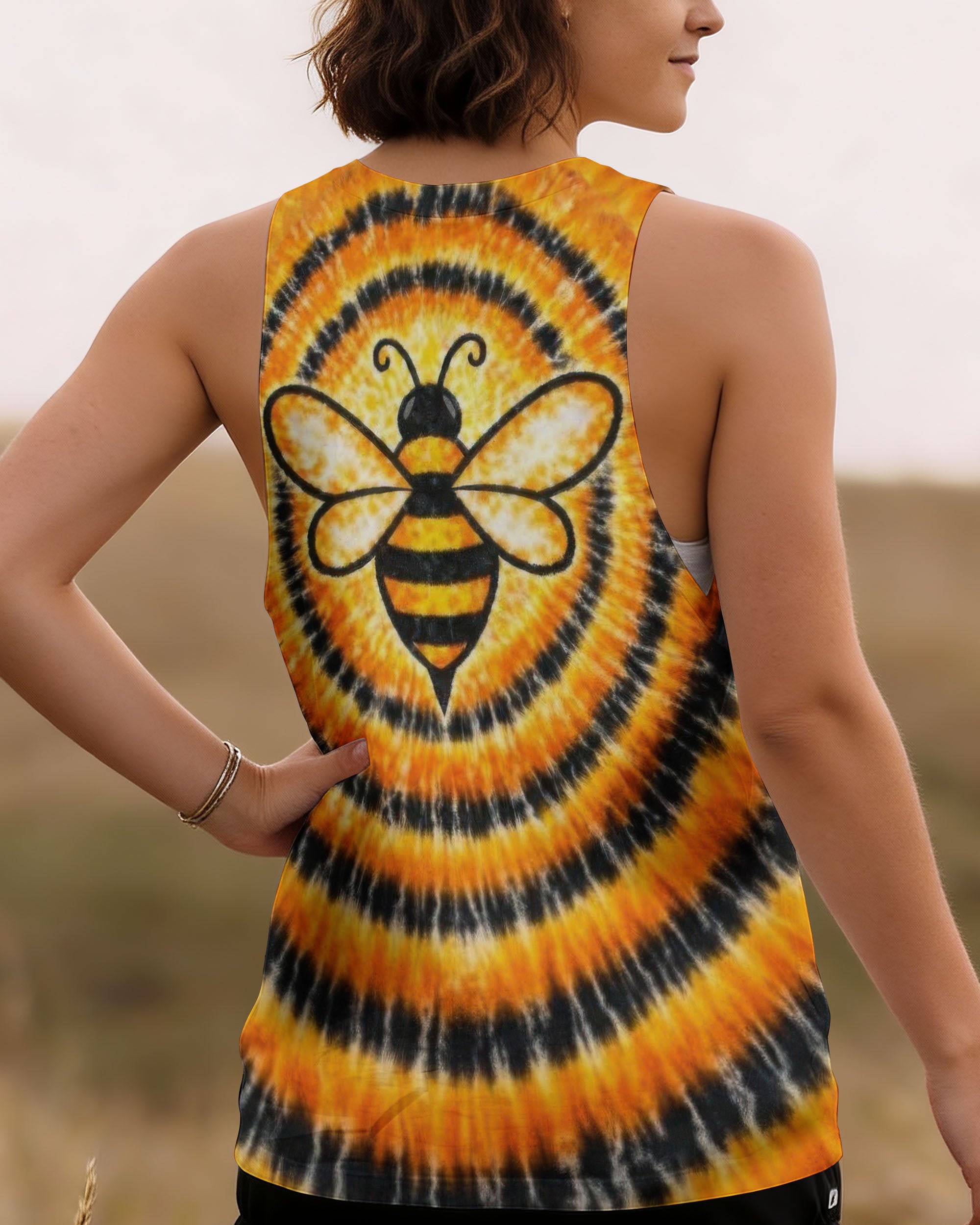 BEE ORANGE & BLACK SWIRL ALL OVER PRINT - TLTW2712251